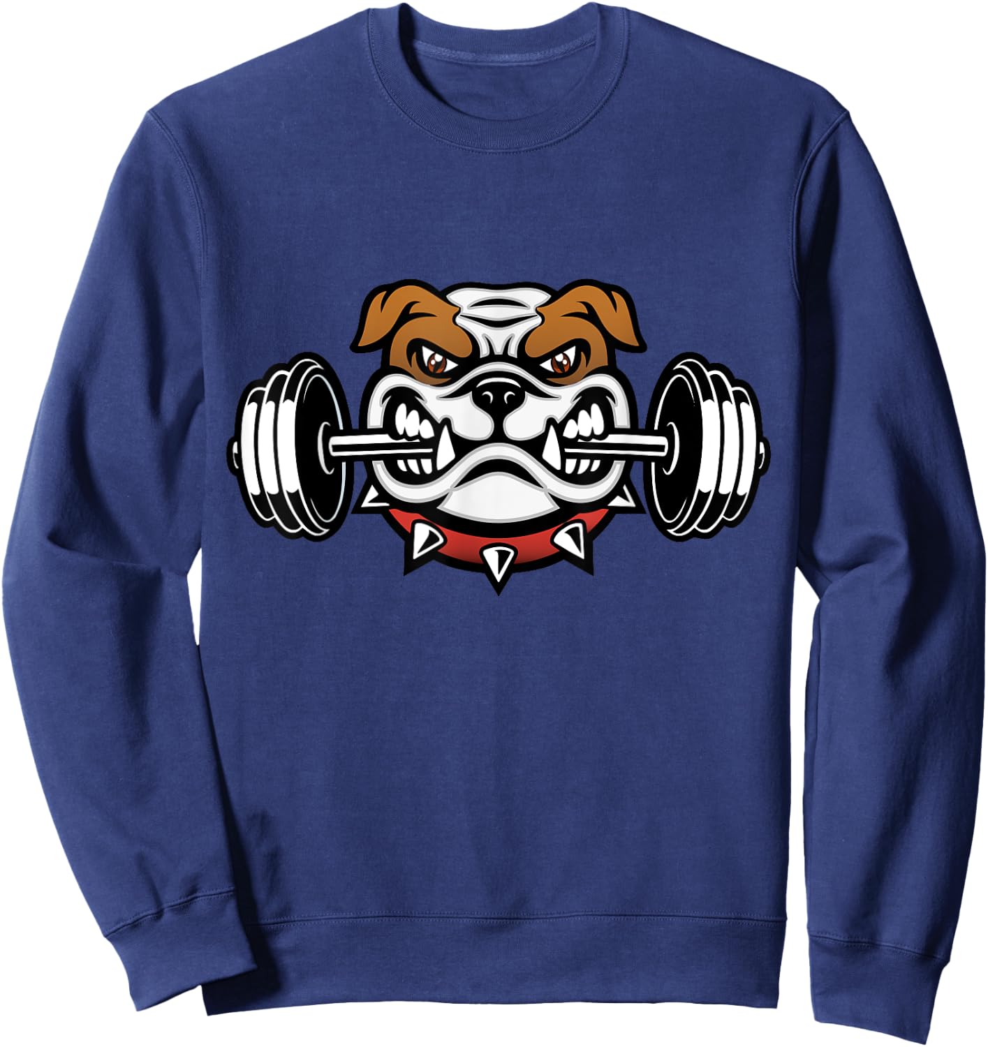 Funny Bulldog Weightlifting Fitness Gym Women Kids Sweatshirt - Sweatshirt | Navy