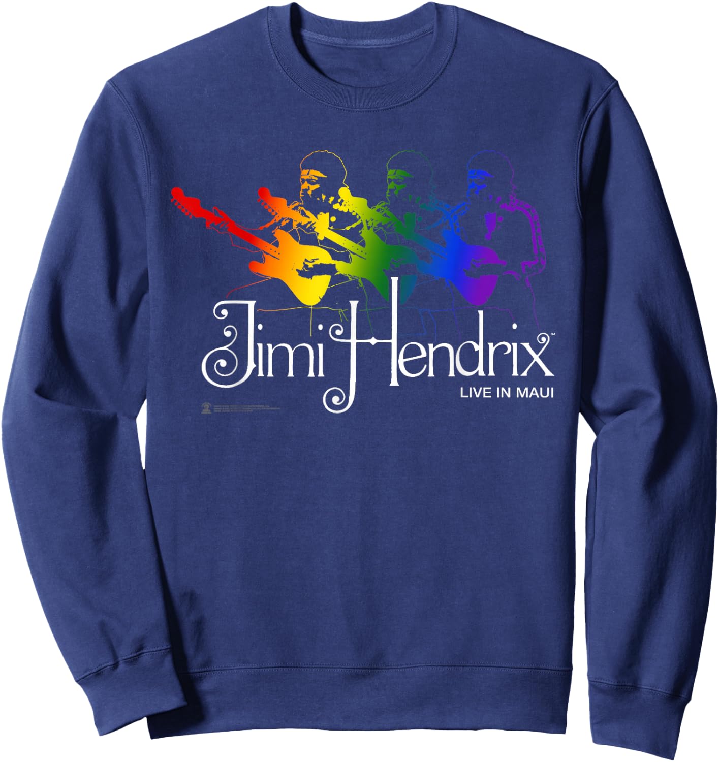 Jimi Hendrix Official Live in Maui Rainbow Guitar Sweatshirt - Sweatshirt | Navy