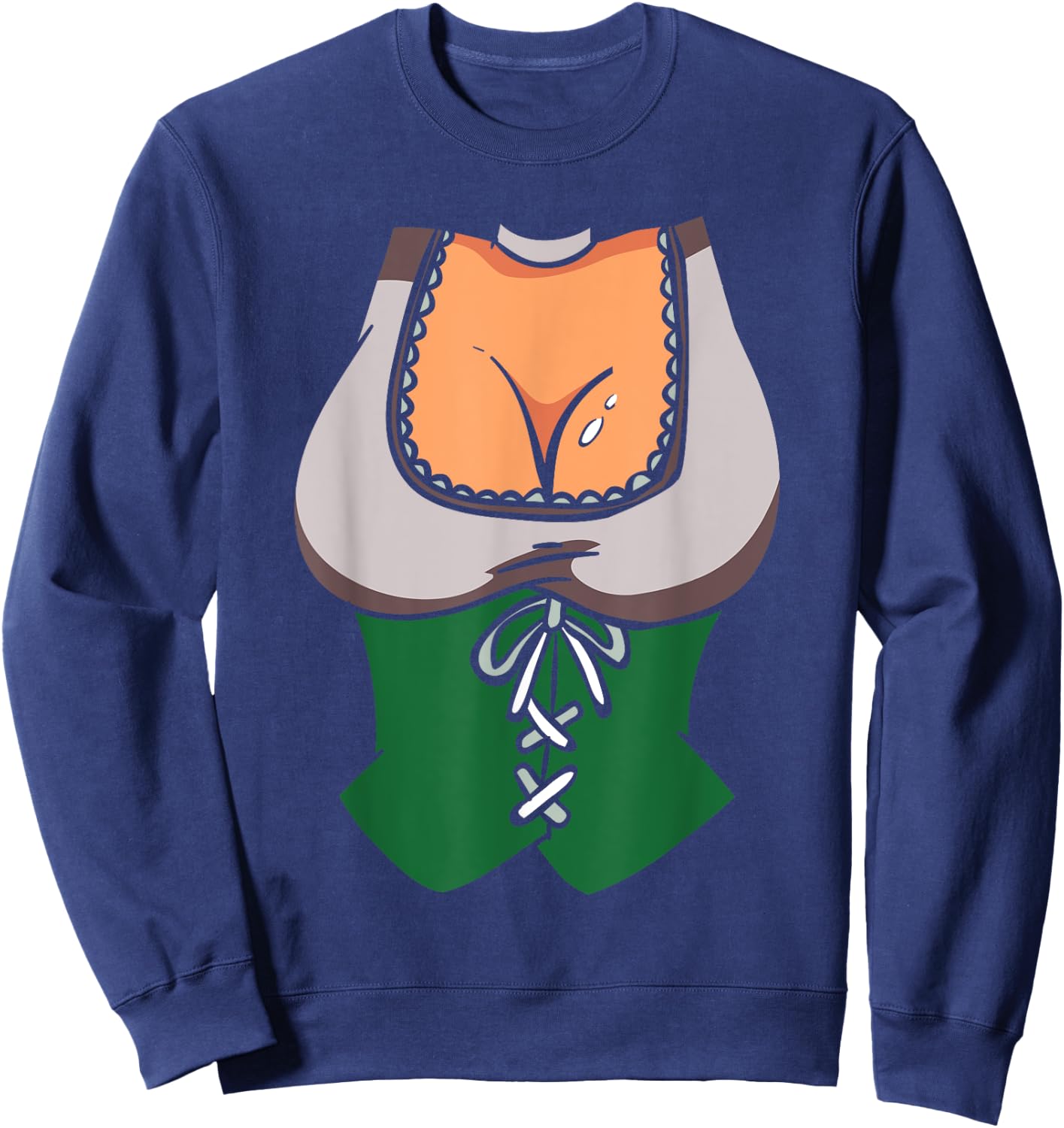 Oktoberfest German Festival Beer Drink Cartoon Beer Wench Sweatshirt - Sweatshirt | Navy