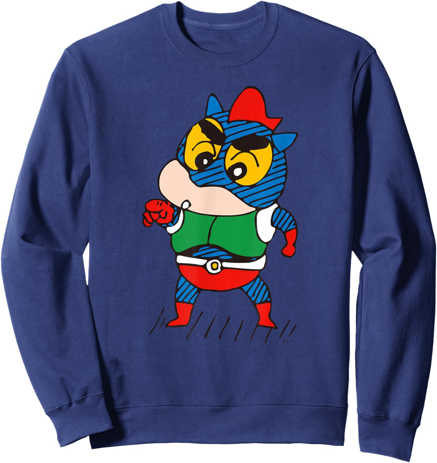 【manga】Crayon Shin-chan Transform into an Action kamen! Sweatshirt - Sweatshirt | Navy