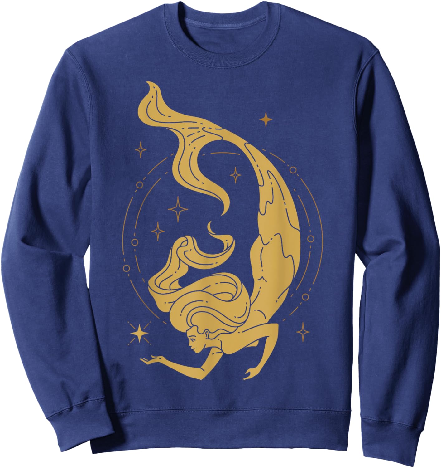 Fairy Tale Mermaid Tarot Cards Beautiful Mermaid Star Power Sweatshirt - Sweatshirt | Navy