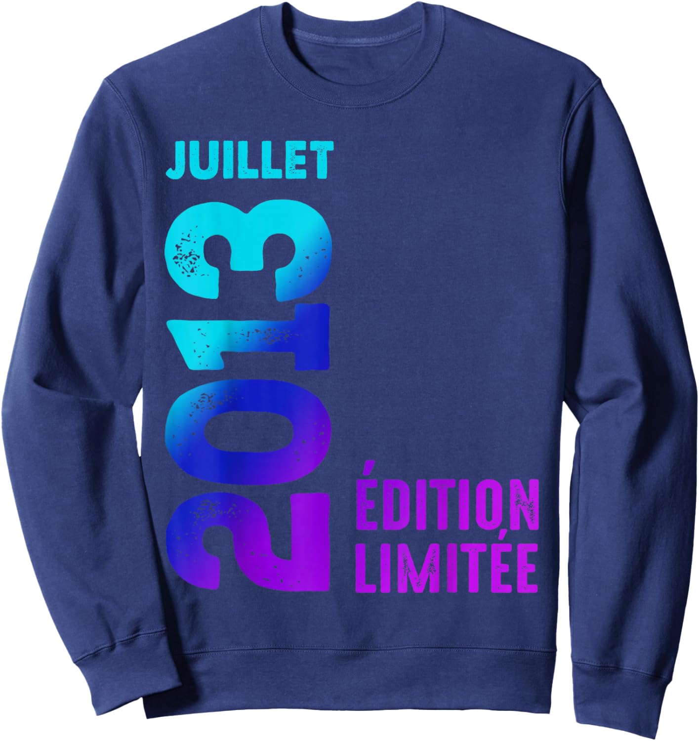 Limited Edition 2013 July 2013 Retro Year 2013 , Black, S Sweatshirt - Sweatshirt | Navy