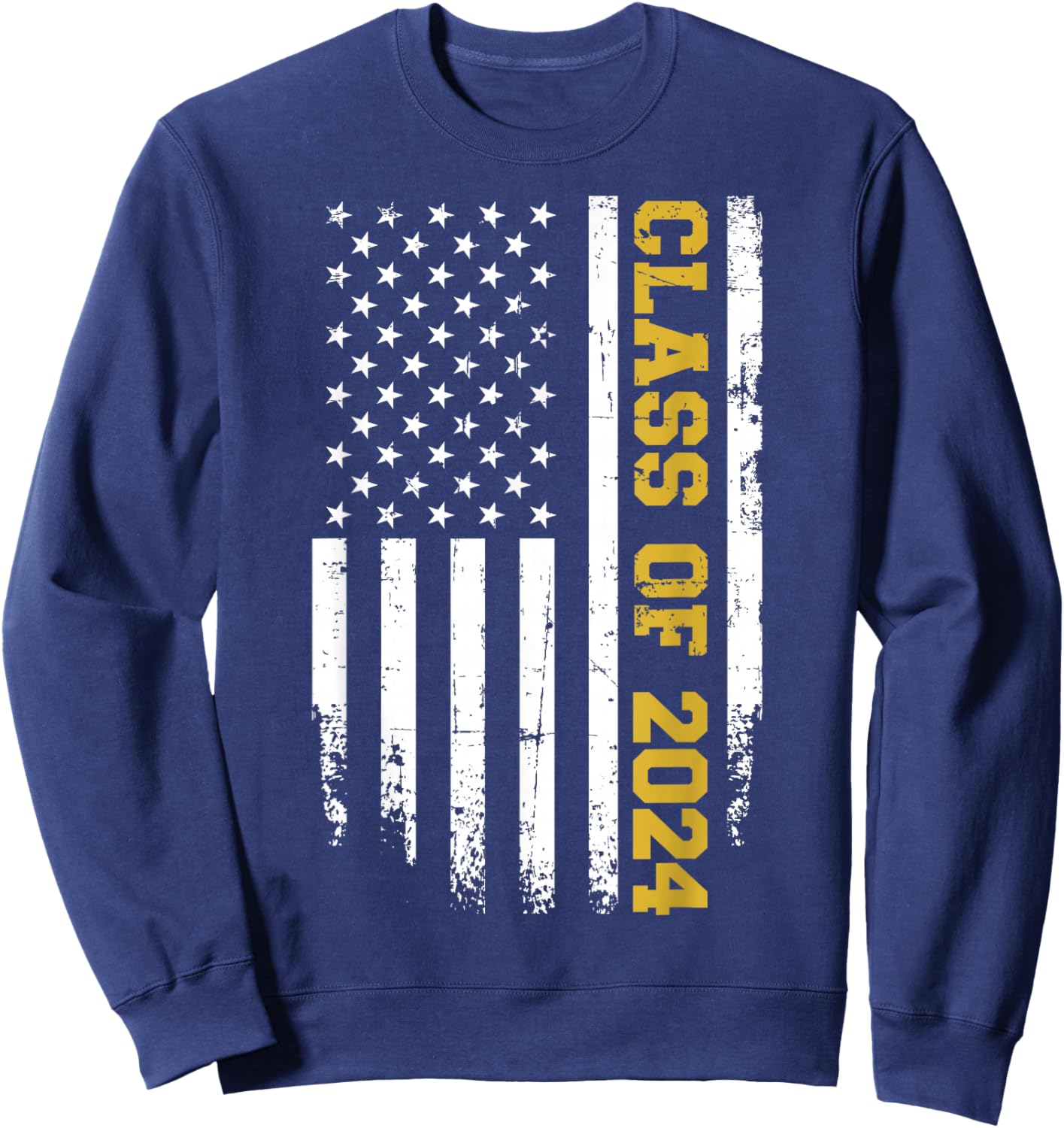 Class of 2024 graduation us vintage flag Sweatshirt - Sweatshirt | Navy