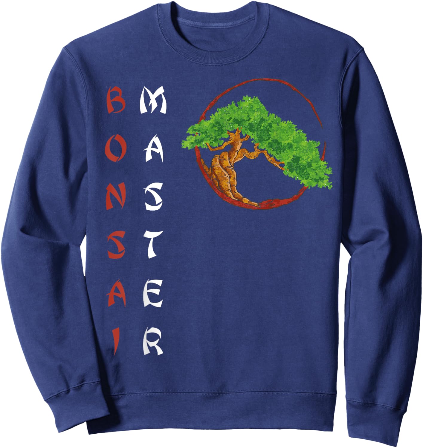 Bonsai Master Sunrise Miniature Tree Plants Trees Japanese Sweatshirt - Sweatshirt | Navy