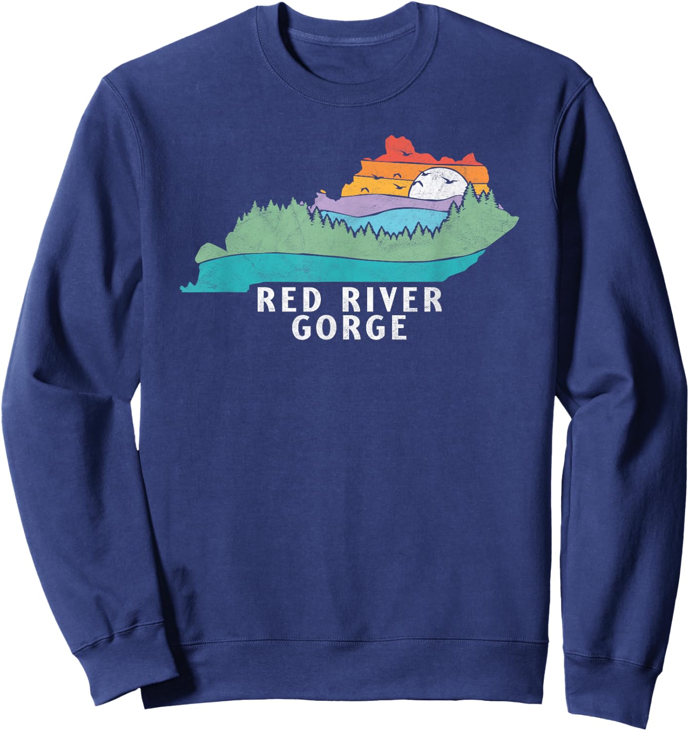 Red River Gorge Kentucky Outdoors State Nature Retro Sweatshirt - Sweatshirt | Navy