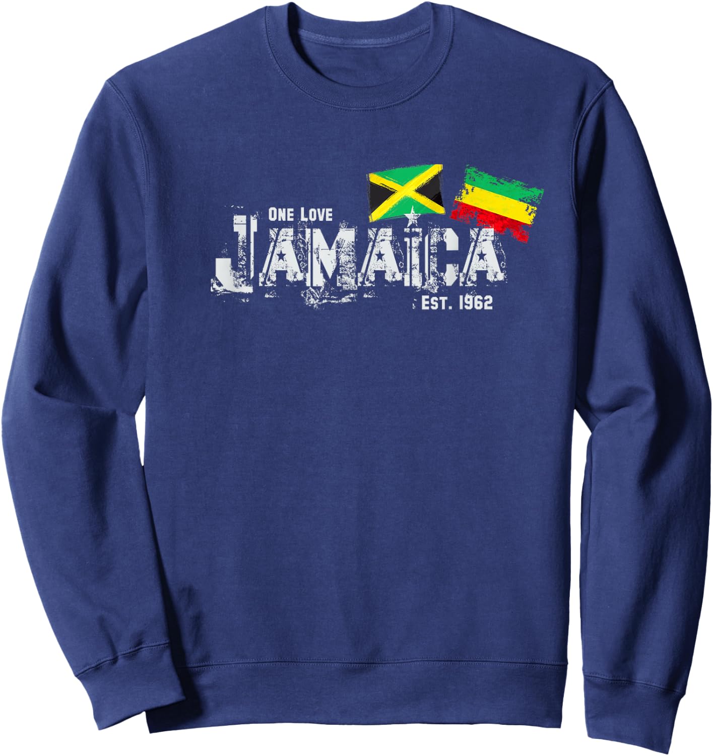 Jamaica a Love Rastafari Flag Sweatshirt - Sweatshirt | Navy