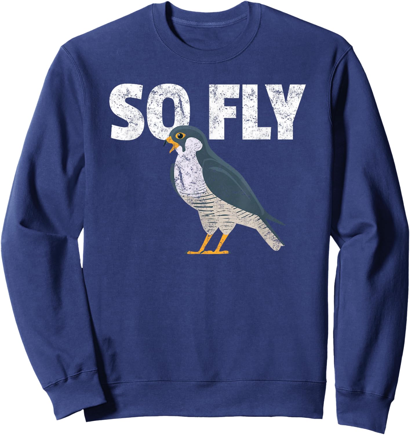 Peregrine Falcon Bird, Birdwatcher Vintage Sweatshirt - Sweatshirt | Navy