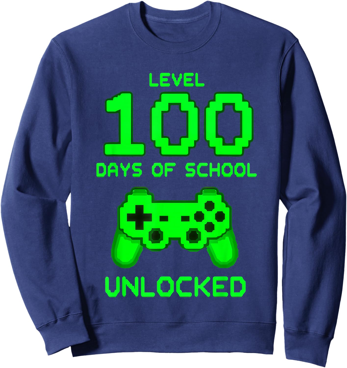 Level 100 Days of School Gamer Unlocked Sweatshirt - Sweatshirt | Navy