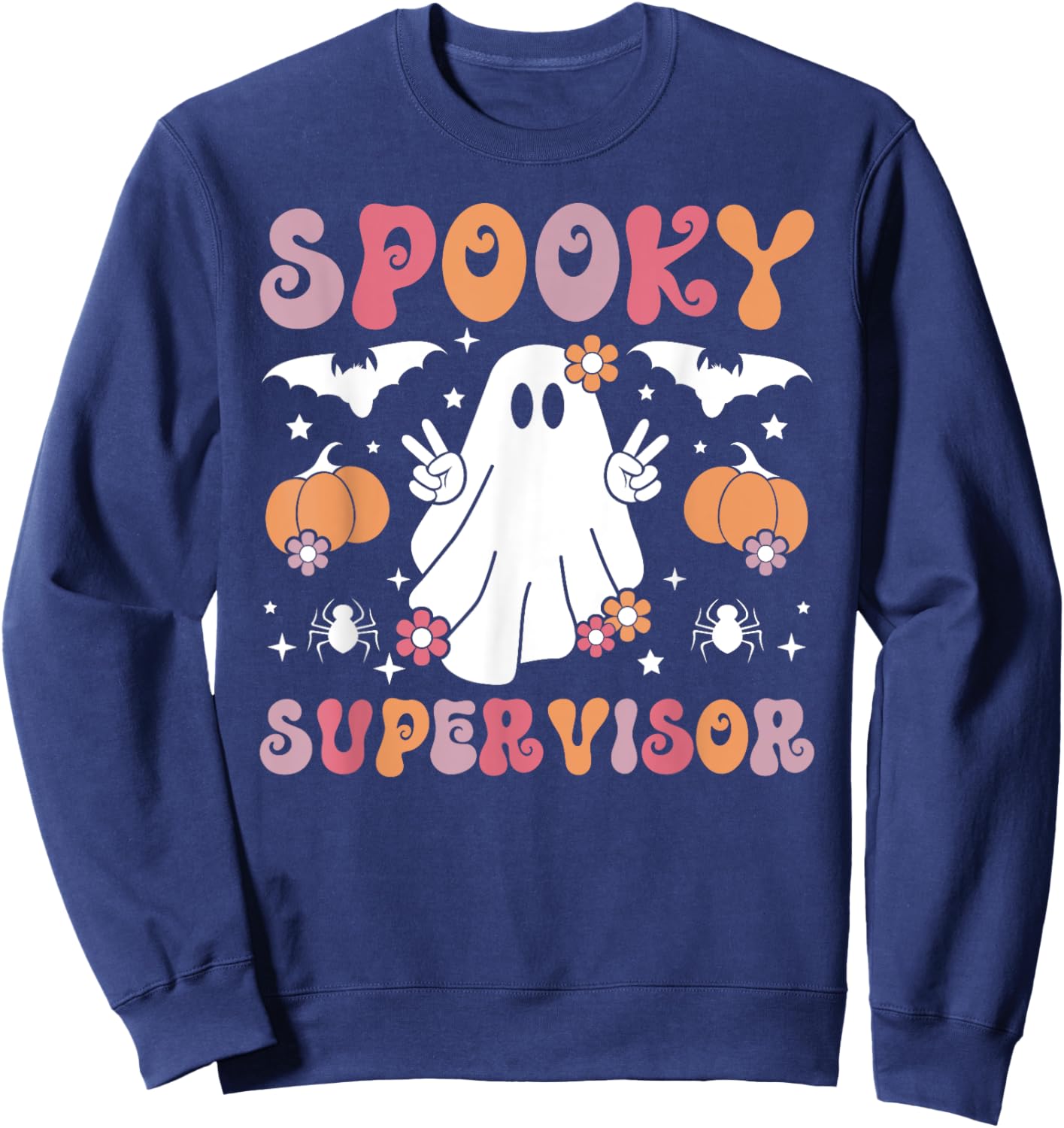Spooky Supervisor Halloween Supervisory Management Sweatshirt - Sweatshirt | Navy
