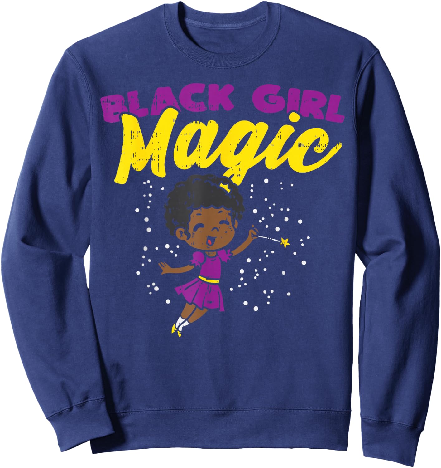 Black Girl Magic Fairy Black Pride African Melanin BLM Women Sweatshirt - Sweatshirt | Navy