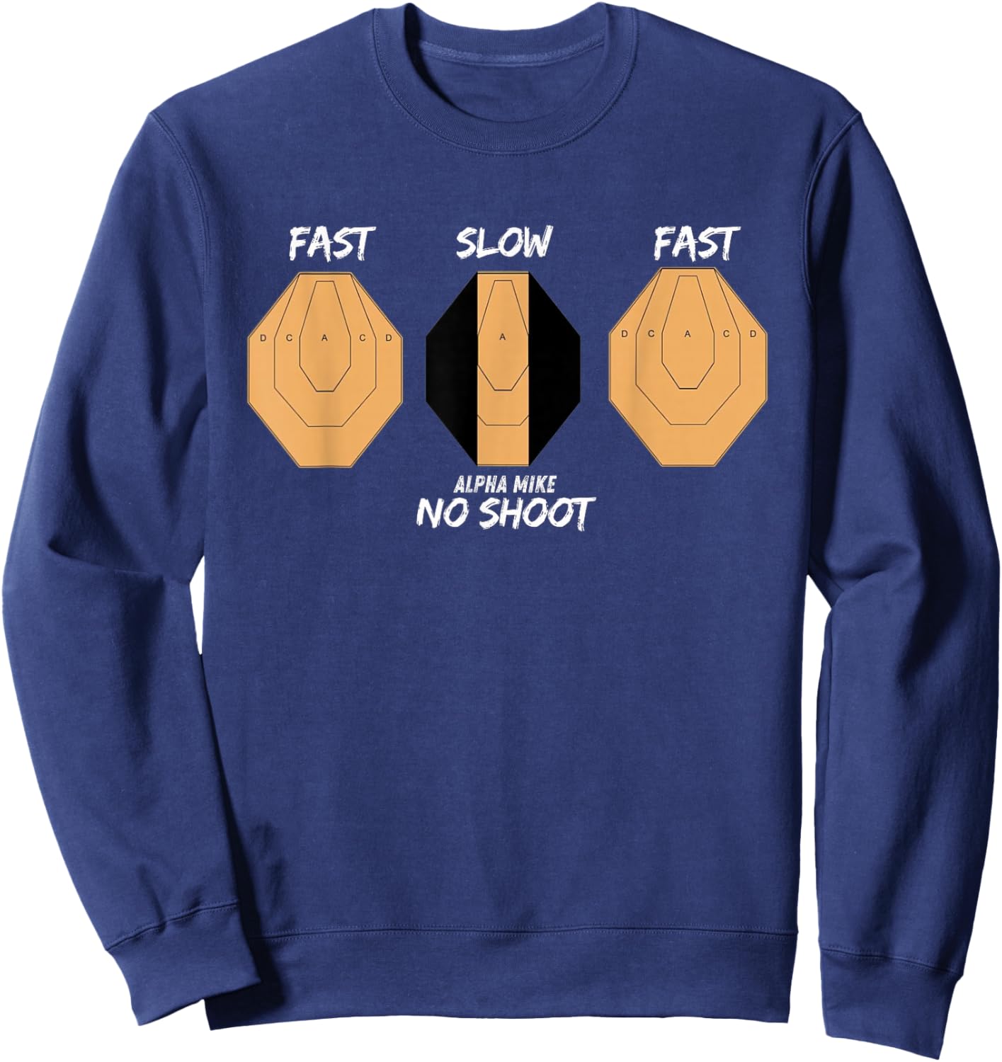 IPSC USPSA Three Target Alpha Mike No Shoot Competiton Sweatshirt - Sweatshirt | Navy
