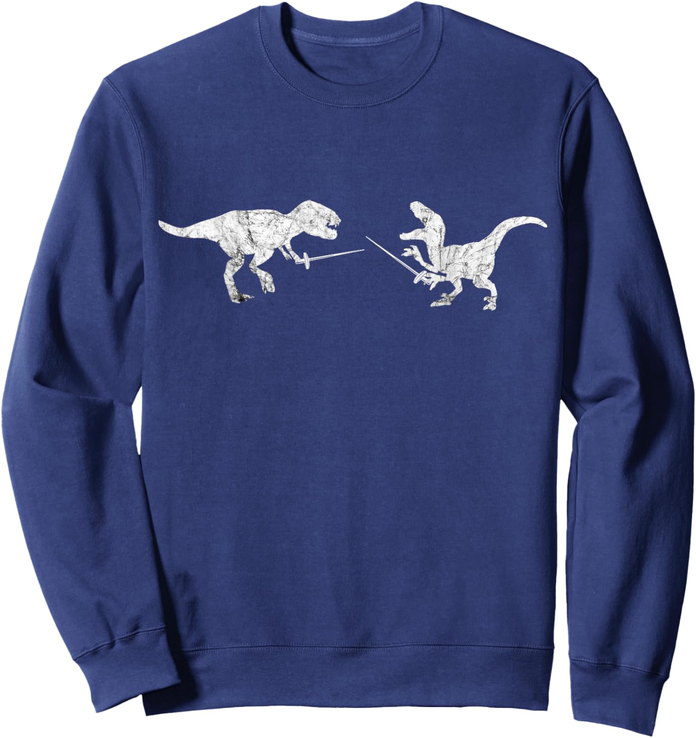 Fencing Vintage Dinosaur Fence Foil Fencing Combat Sport Sweatshirt - Sweatshirt | Navy