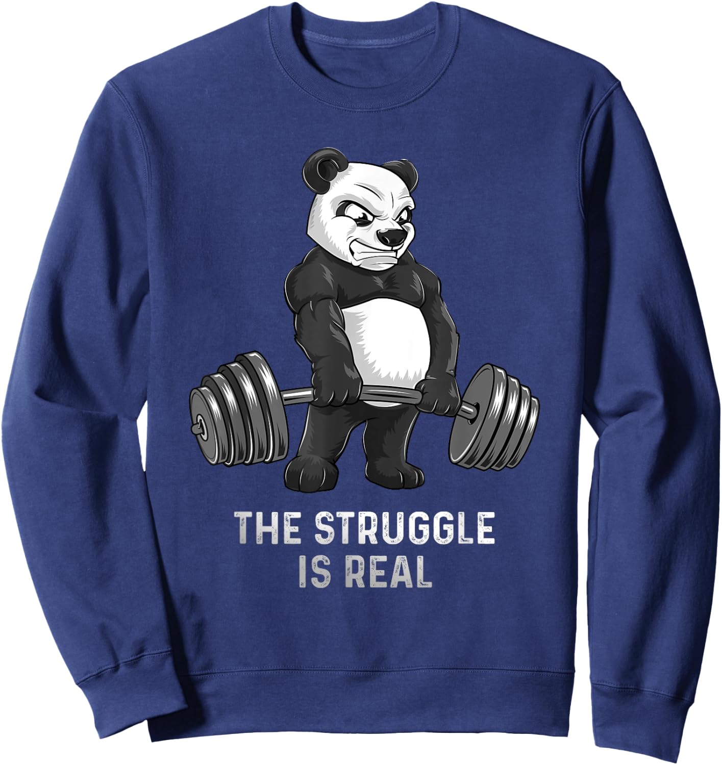 Panda Bear Deadlift SHIRT Powerlifter Funny Bodybuilding Sweatshirt - Sweatshirt | Navy
