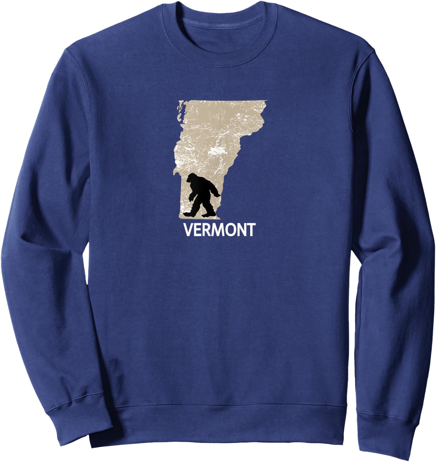 Funny Bigfoot I Believe Loves Vermont VT Sasquatch Sweatshirt - Sweatshirt | Navy