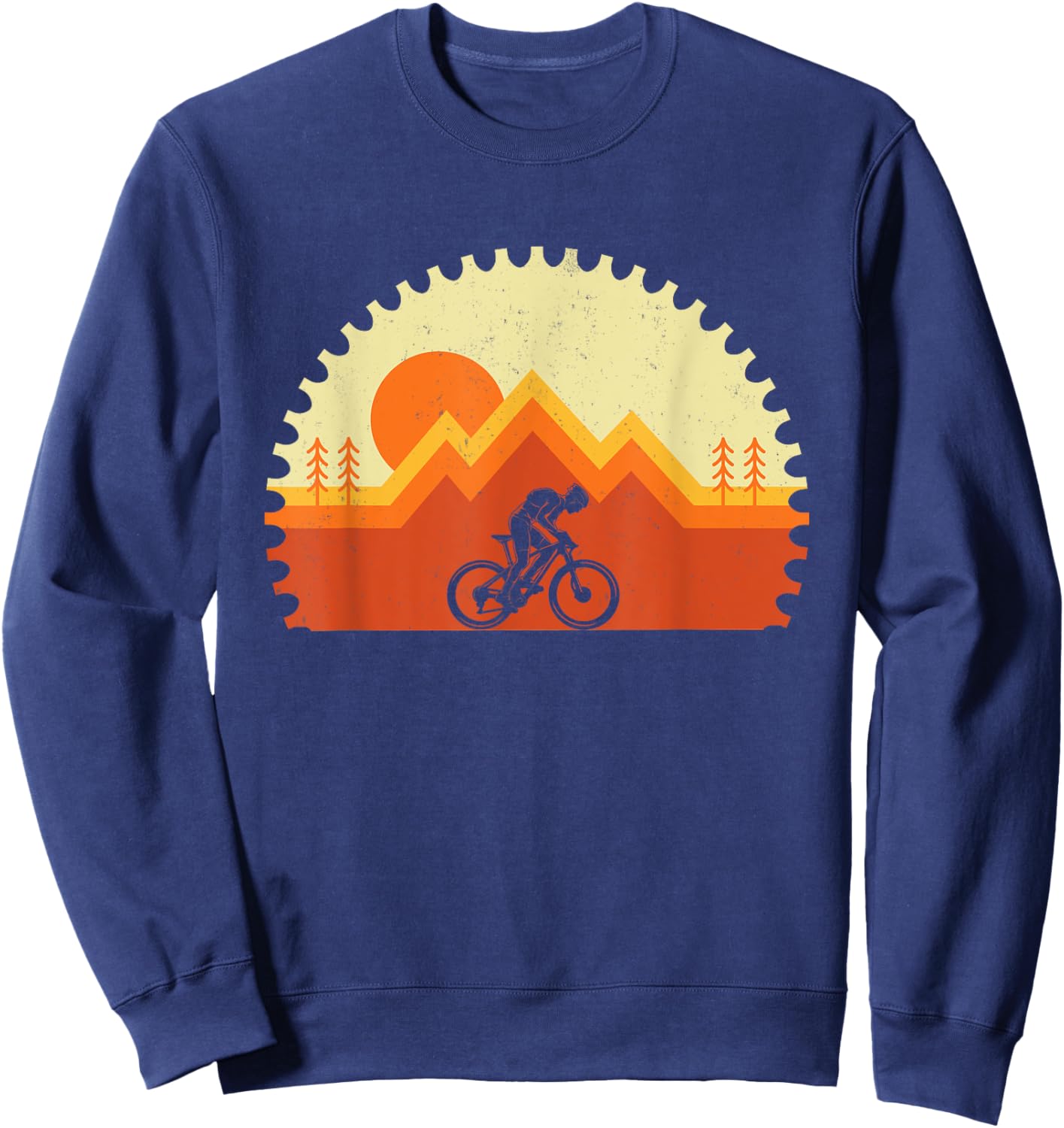 Mountain Biking - Gear MTB Riding Cyclist Biker Trail Rider Sweatshirt - Sweatshirt | Navy