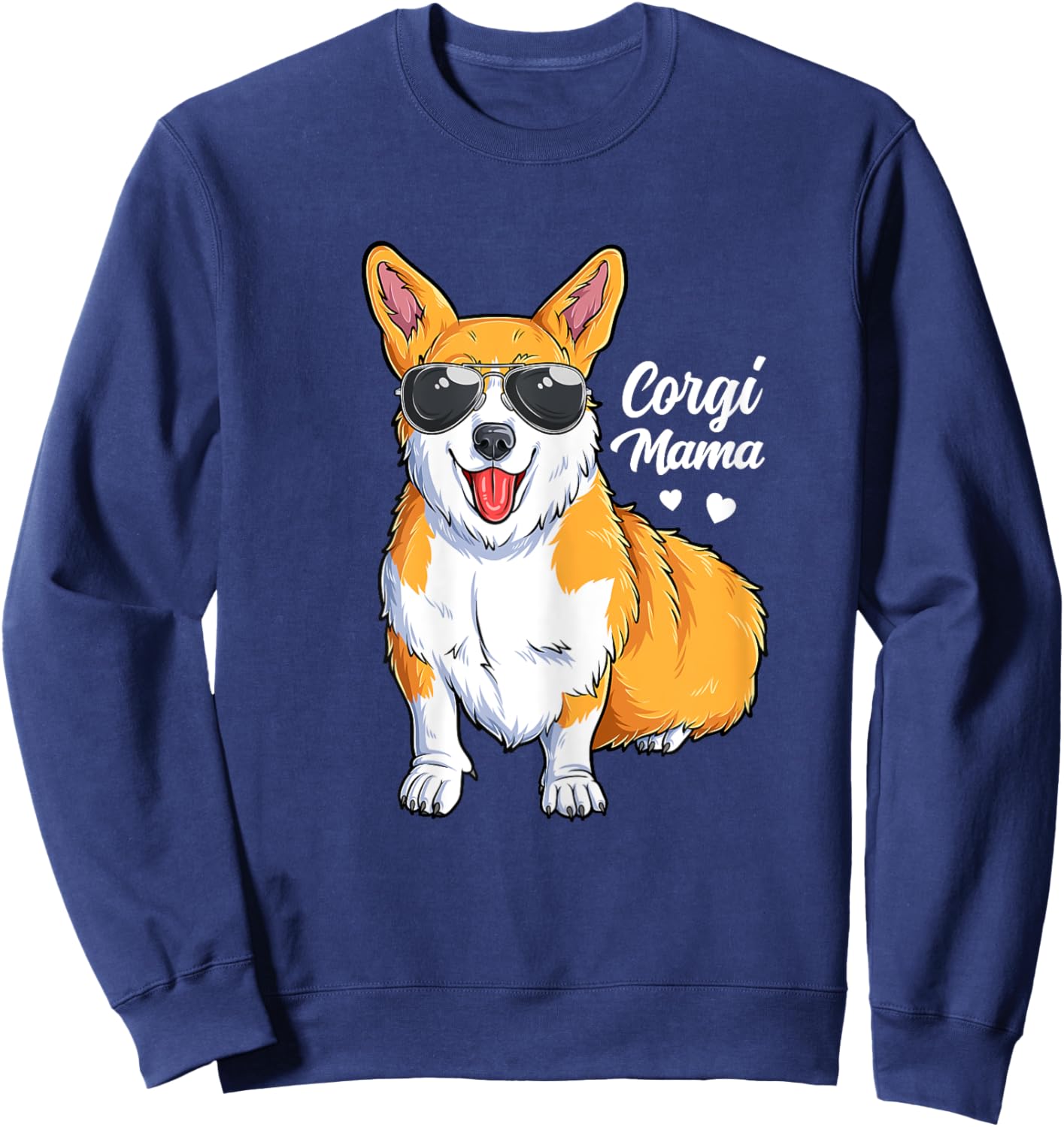 Corgi Mama Girls Women Puppy Dog Lover Mom Sweatshirt - Sweatshirt | Navy