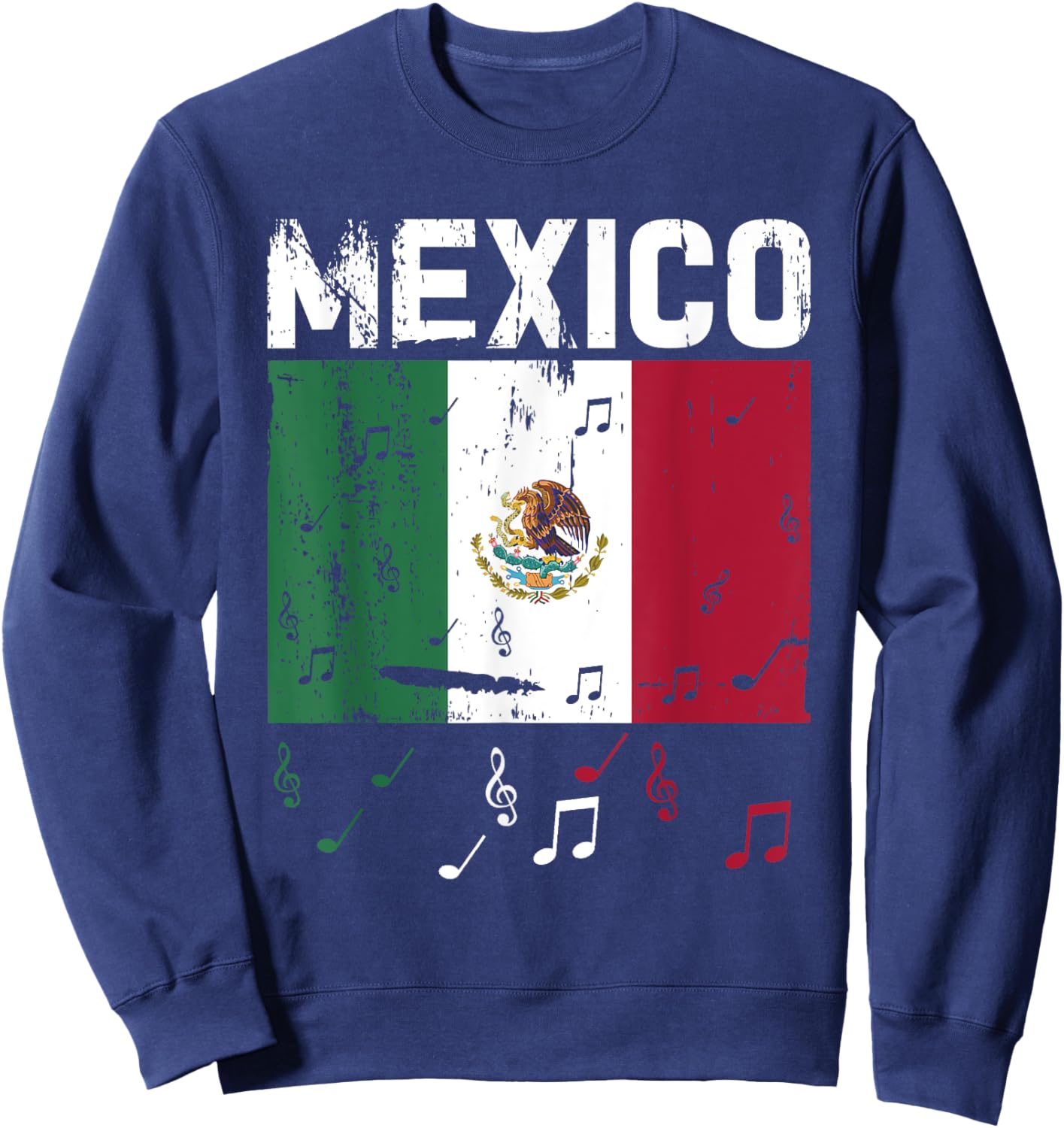 Mexico Flag Mexican Hispanic Siesta Pride Vintage Sweatshirt - Sweatshirt | Navy