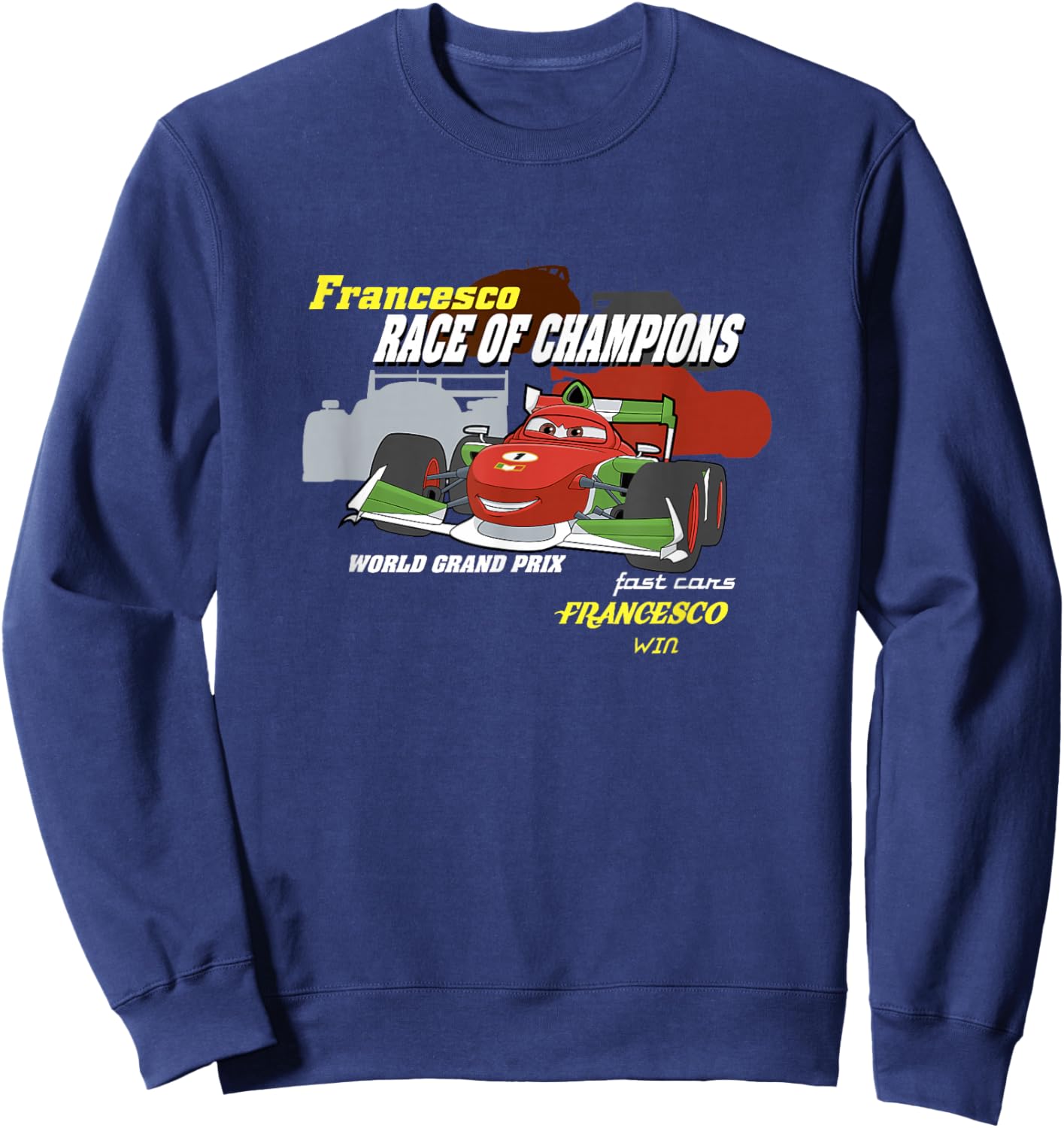 Disney Pixar Cars 2 Francesco Bernoulli Race Of Champions Sweatshirt - Sweatshirt | Navy