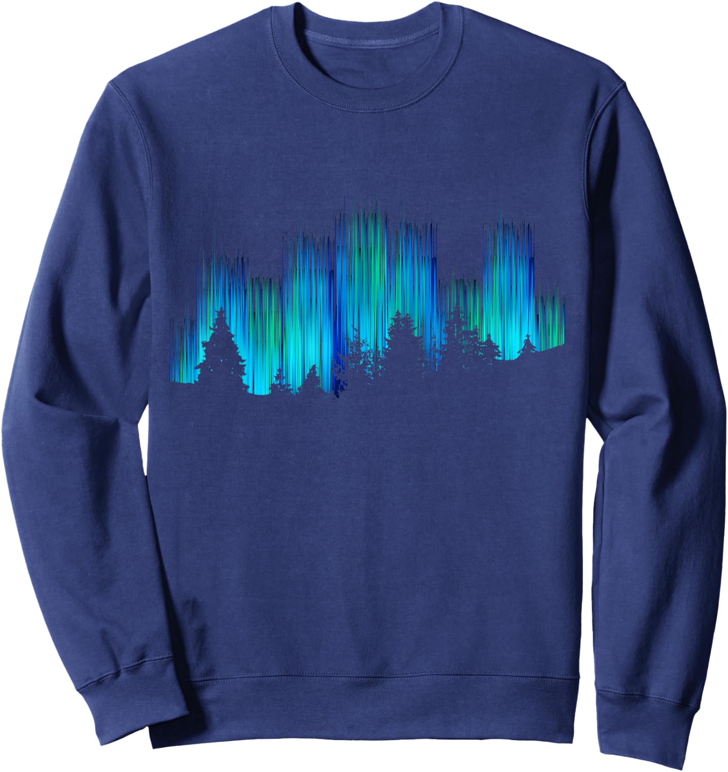Northern Lights Aurora Borealis Island Holiday Sweatshirt - Sweatshirt | Navy