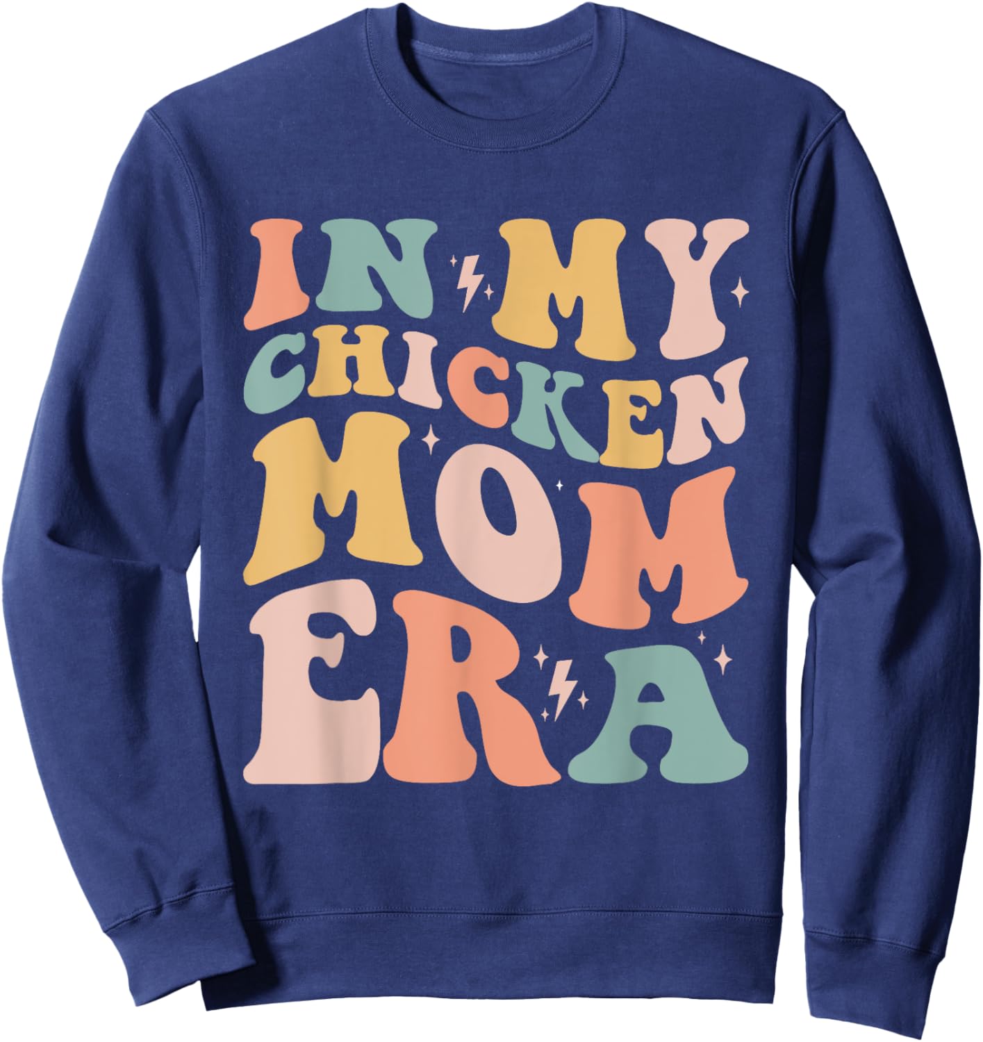 In My Chicken Mom Era Retro Sweatshirt - Sweatshirt | Navy