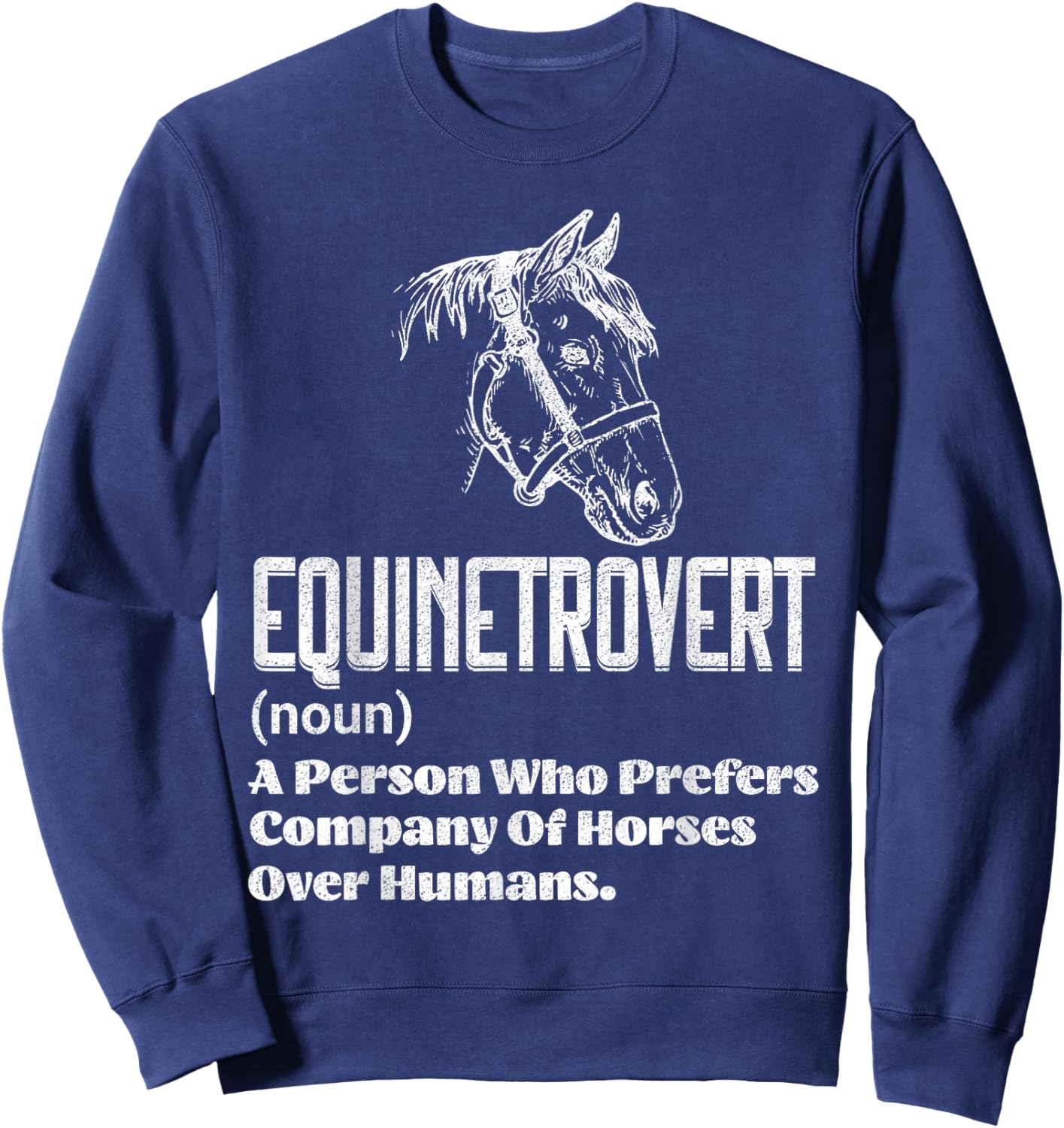 Funny Horse Lover Humor | Funny Horse Definition Sweatshirt - Sweatshirt | Navy