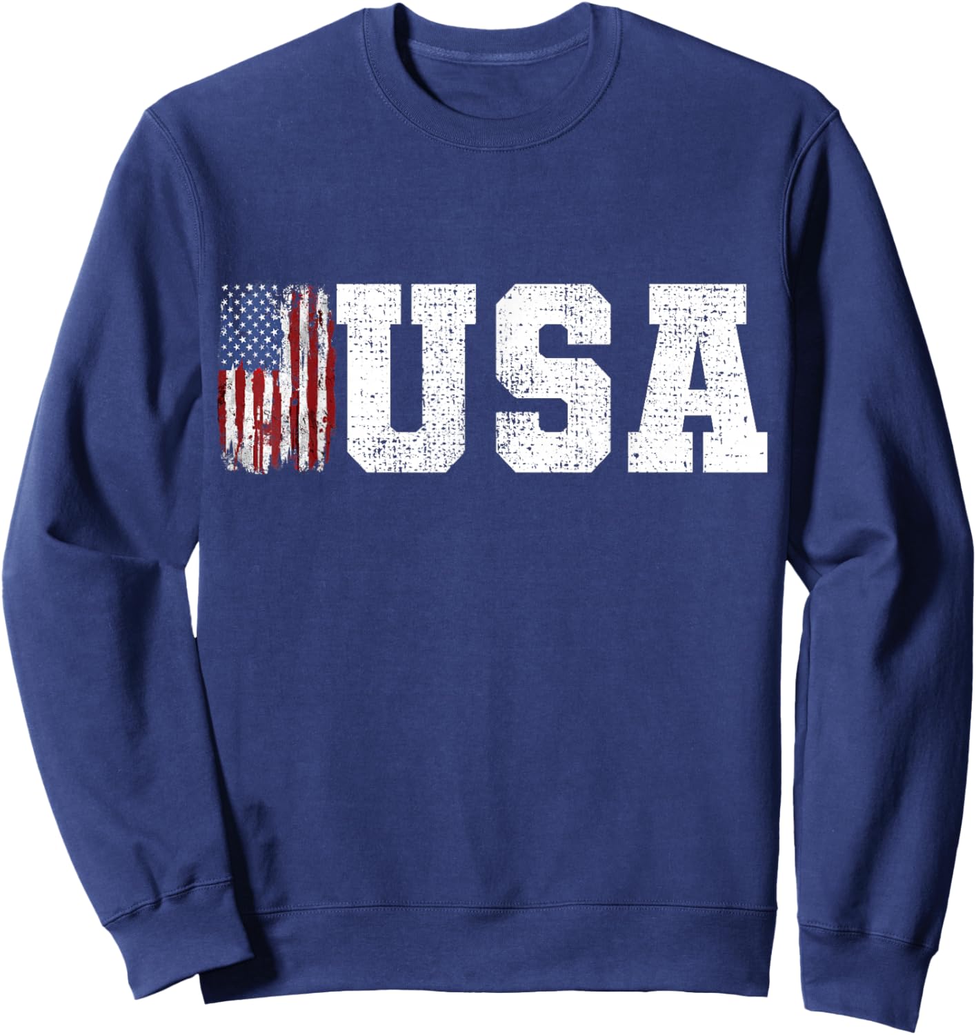 USA Patriotic American US Flag July 4th Men Women Girls Boys Sweatshirt - Sweatshirt | Navy