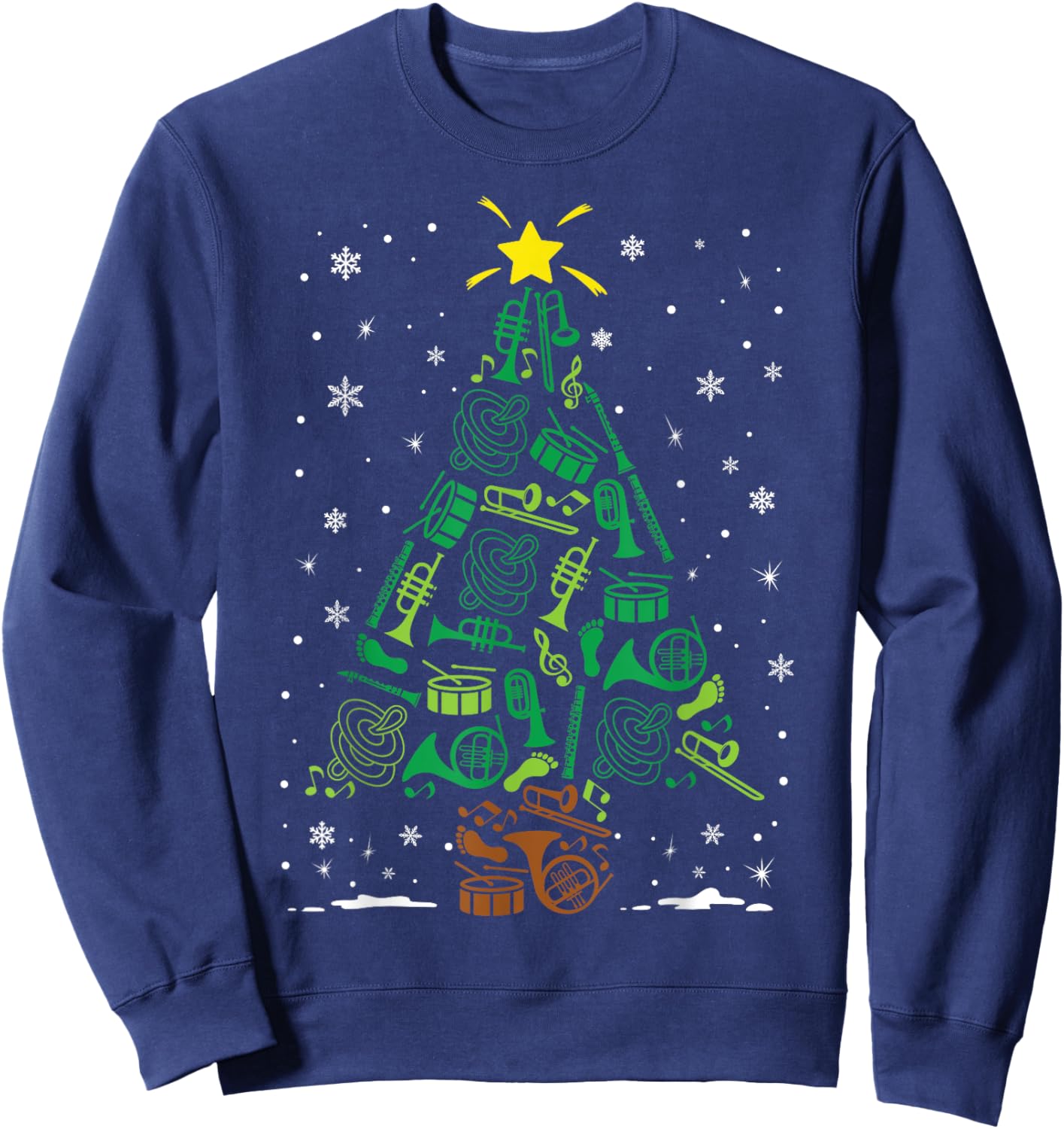 Marching Band Instrument Family Matching Christmas Tree Sweatshirt - Sweatshirt | Navy