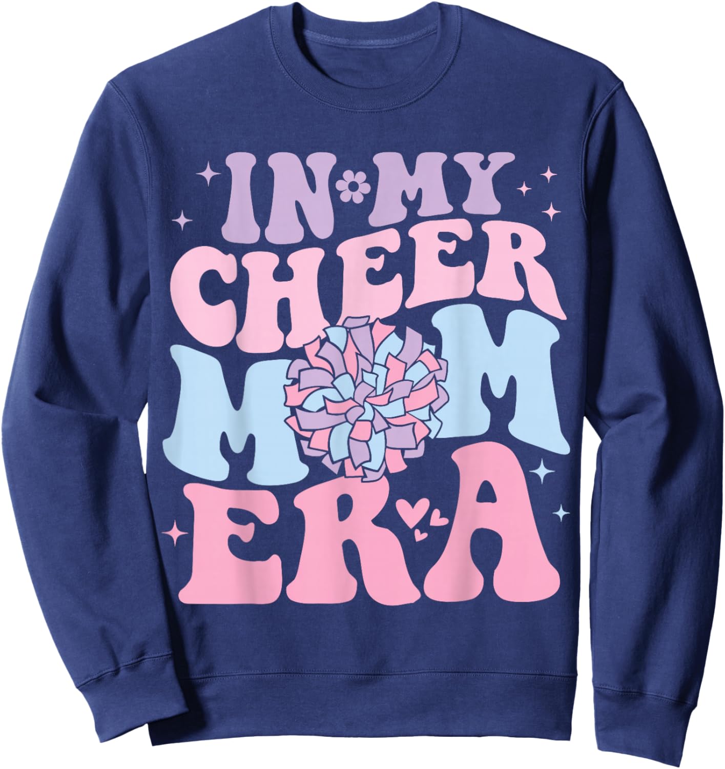 In My Cheer Mom Era Groovy Cheerleading Football Mom Women Sweatshirt - Sweatshirt | Navy