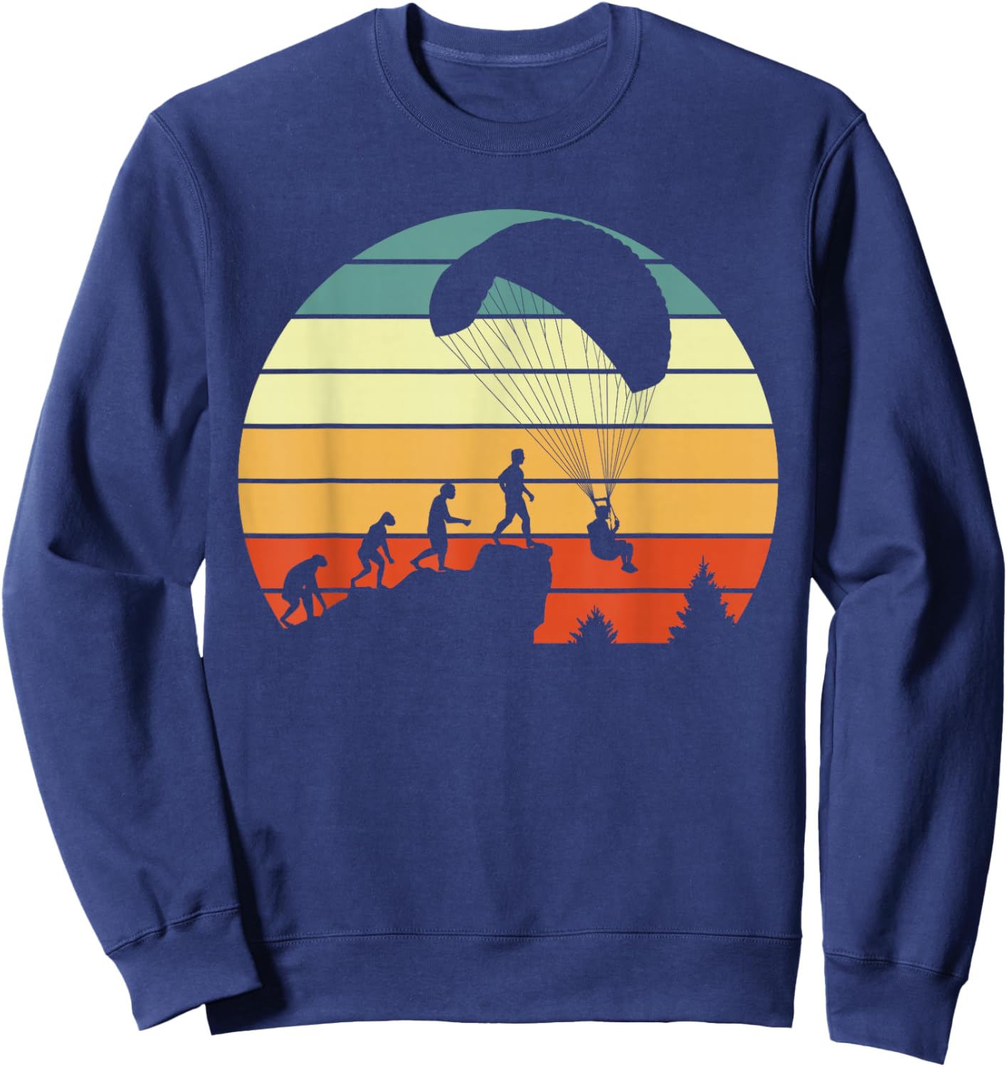 Paragliding Evolution Motiv with Paraglider Sweatshirt - Sweatshirt | Navy