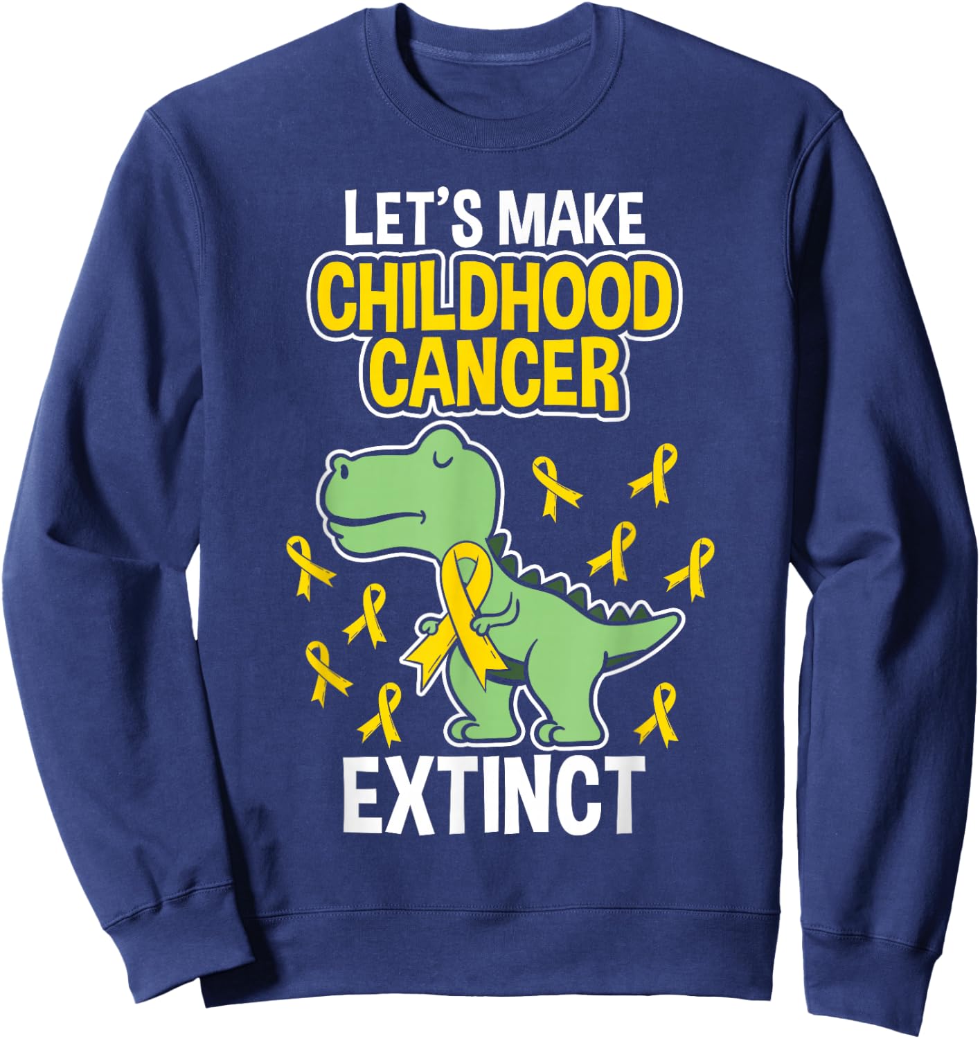 Childhood Cancer Extinct Dinosaur Dino Pediatrician Pedia Sweatshirt - Sweatshirt | Navy