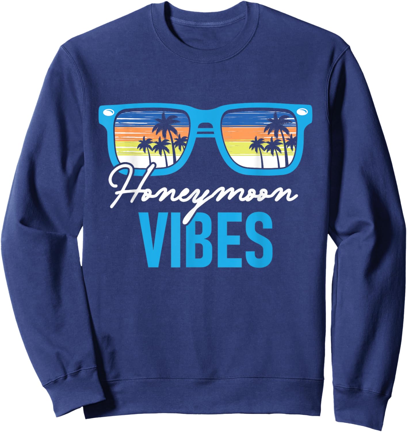 Honeymoon Vibes - Honeymooning Vacation Wedding Bride Groom Sweatshirt - Sweatshirt | Navy