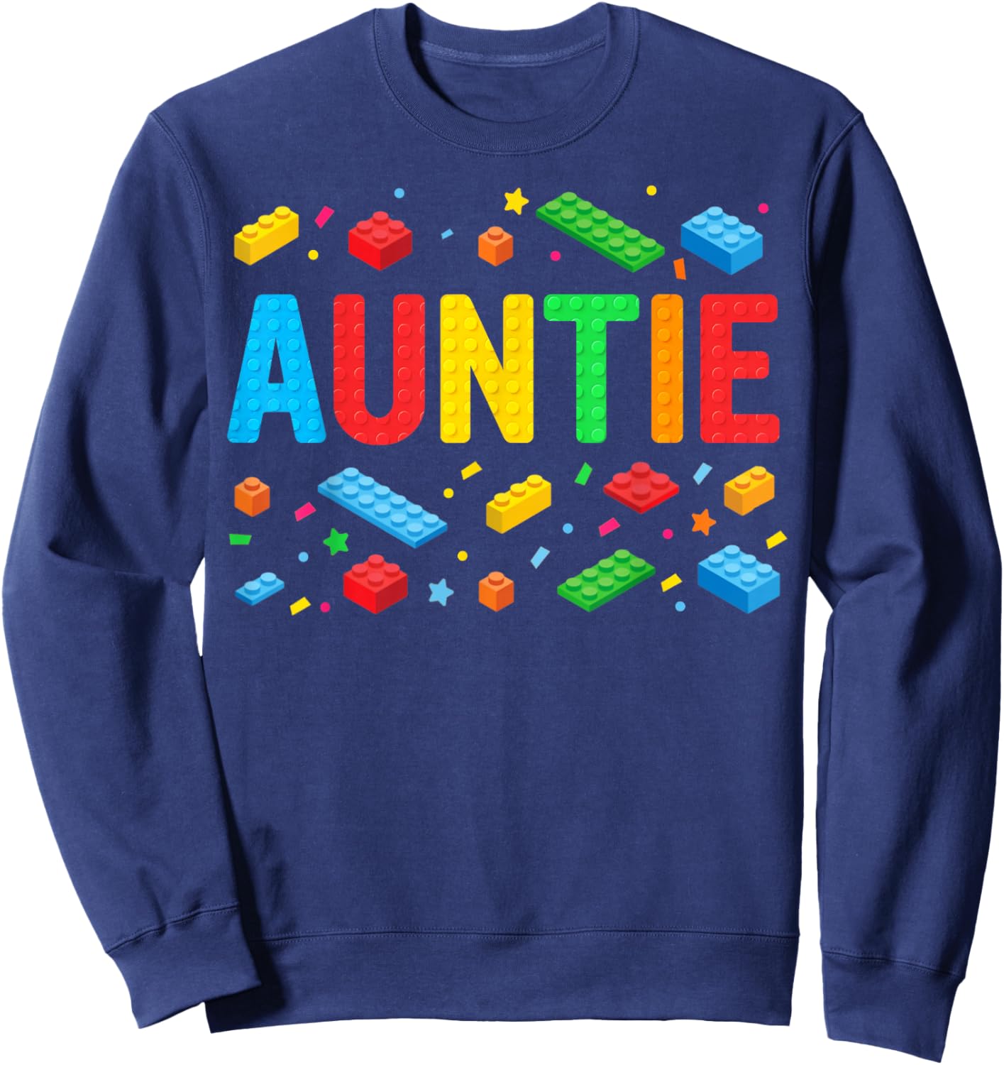 Auntie Master Builder Building Bricks Blocks Family Matching Sweatshirt - Sweatshirt | Navy