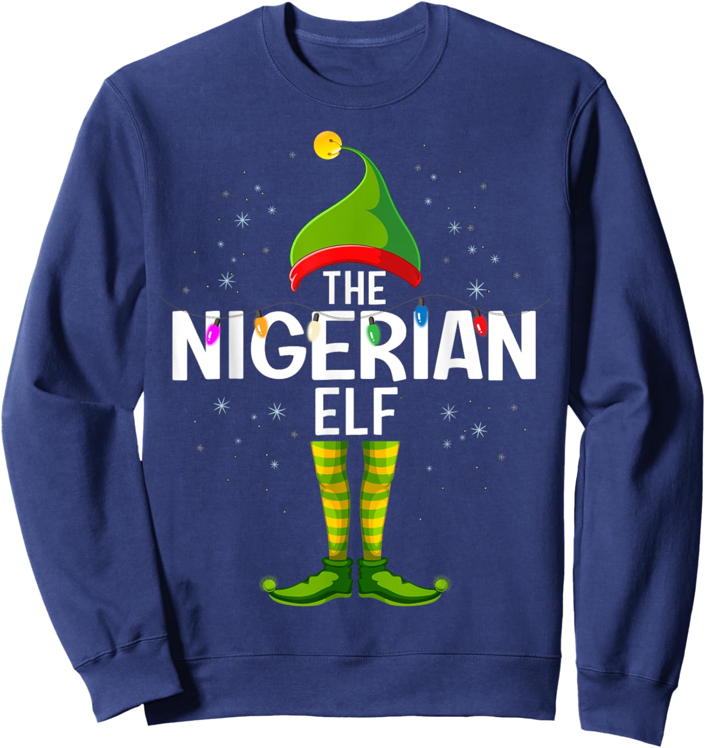 The Nigerian Elf Christmas Group Family Pajama Sweatshirt - Sweatshirt | Navy
