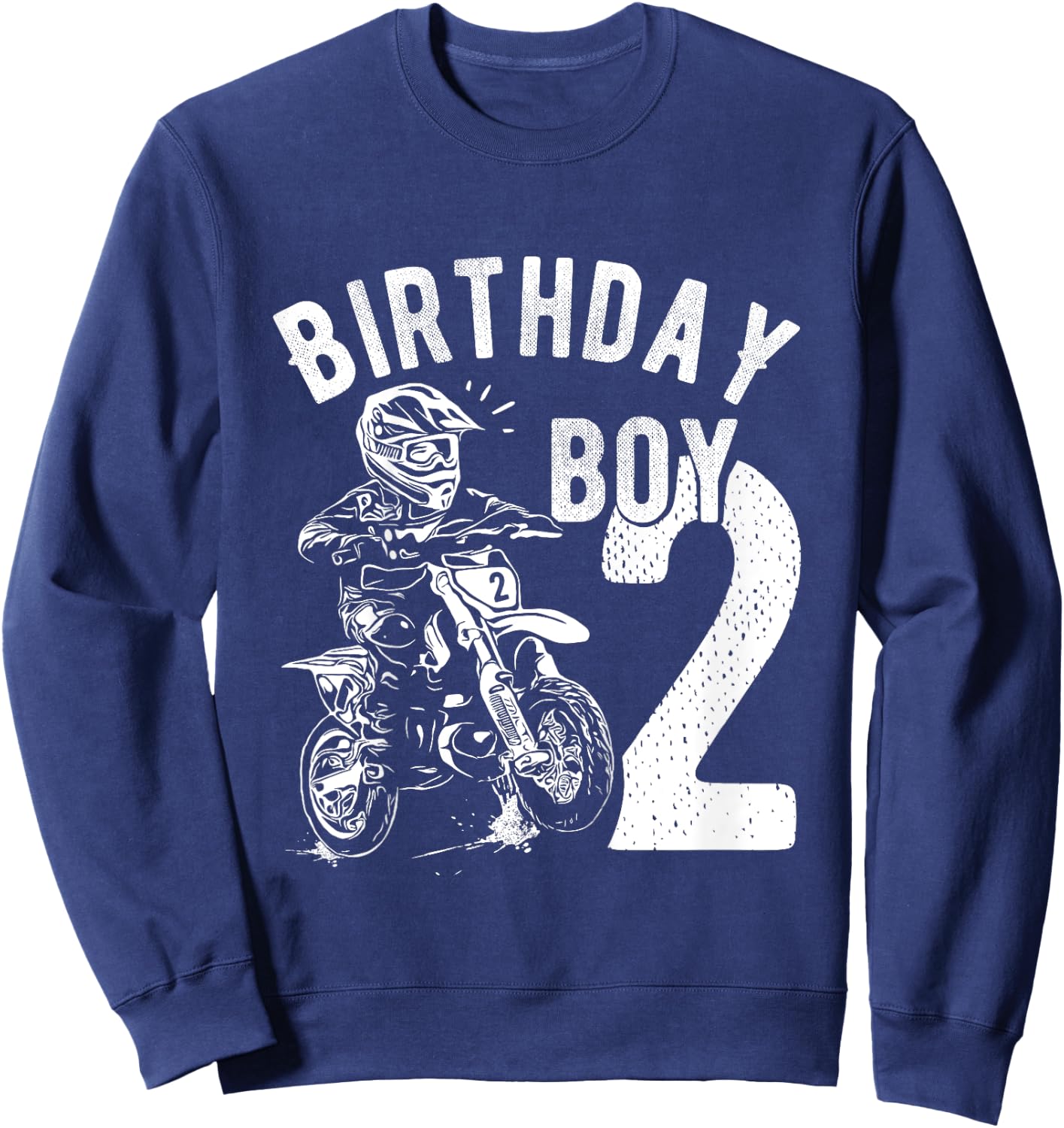 Kids 2 years old kid - Birthday boy - Dirt bike - Motorcycle Sweatshirt - Sweatshirt | Navy