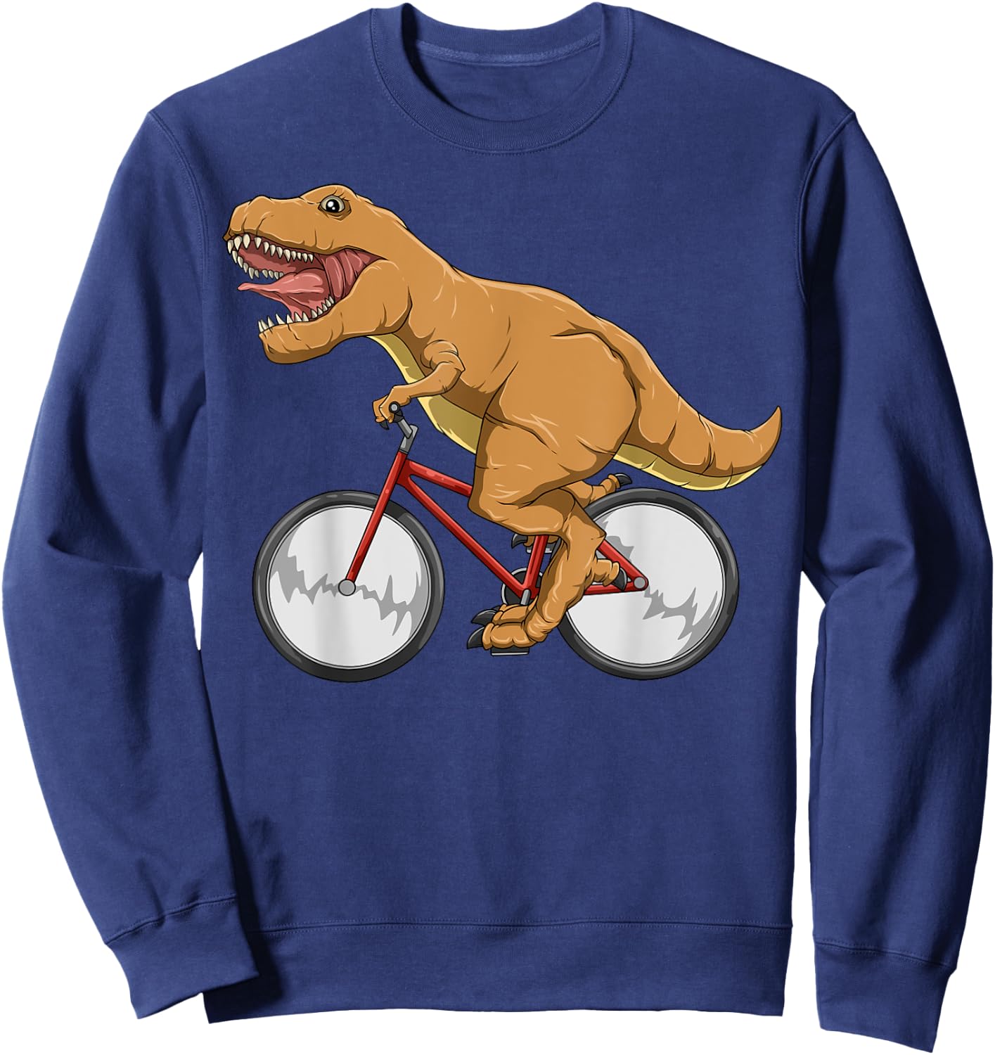Cycling Dinosaur T-Rex Riding Road Bike MTB Cyclocross Sweatshirt - Sweatshirt | Navy