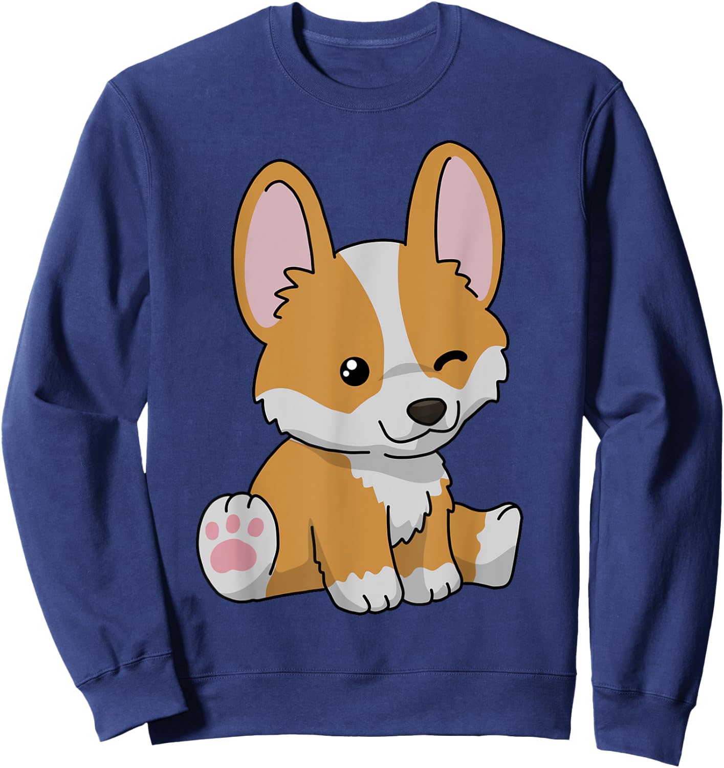 Corgi Gifts For Kids & Adults Black Classic Fit Short Sleeve & Men Sweatshirt - Sweatshirt | Navy
