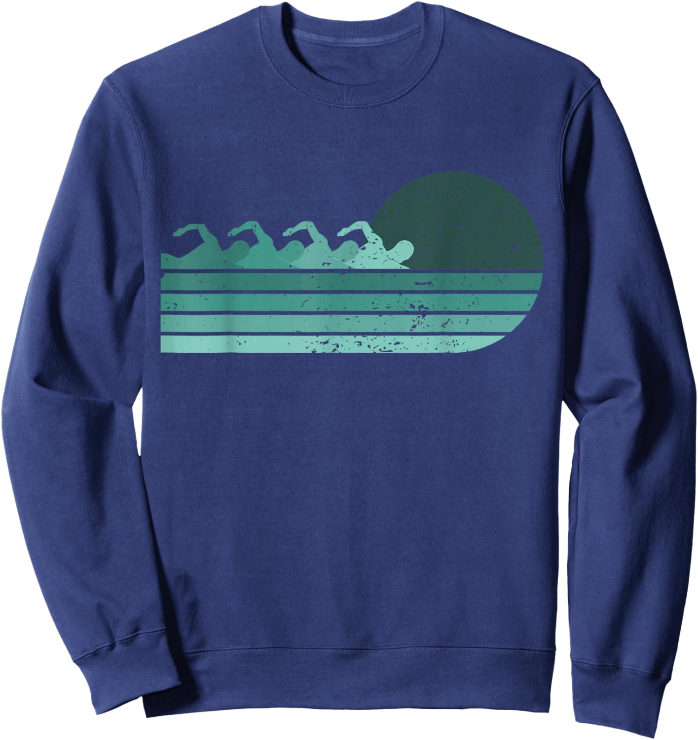 Funny Retro Swimming Swimmer Sports Coach Athlete Sweatshirt - Sweatshirt | Navy