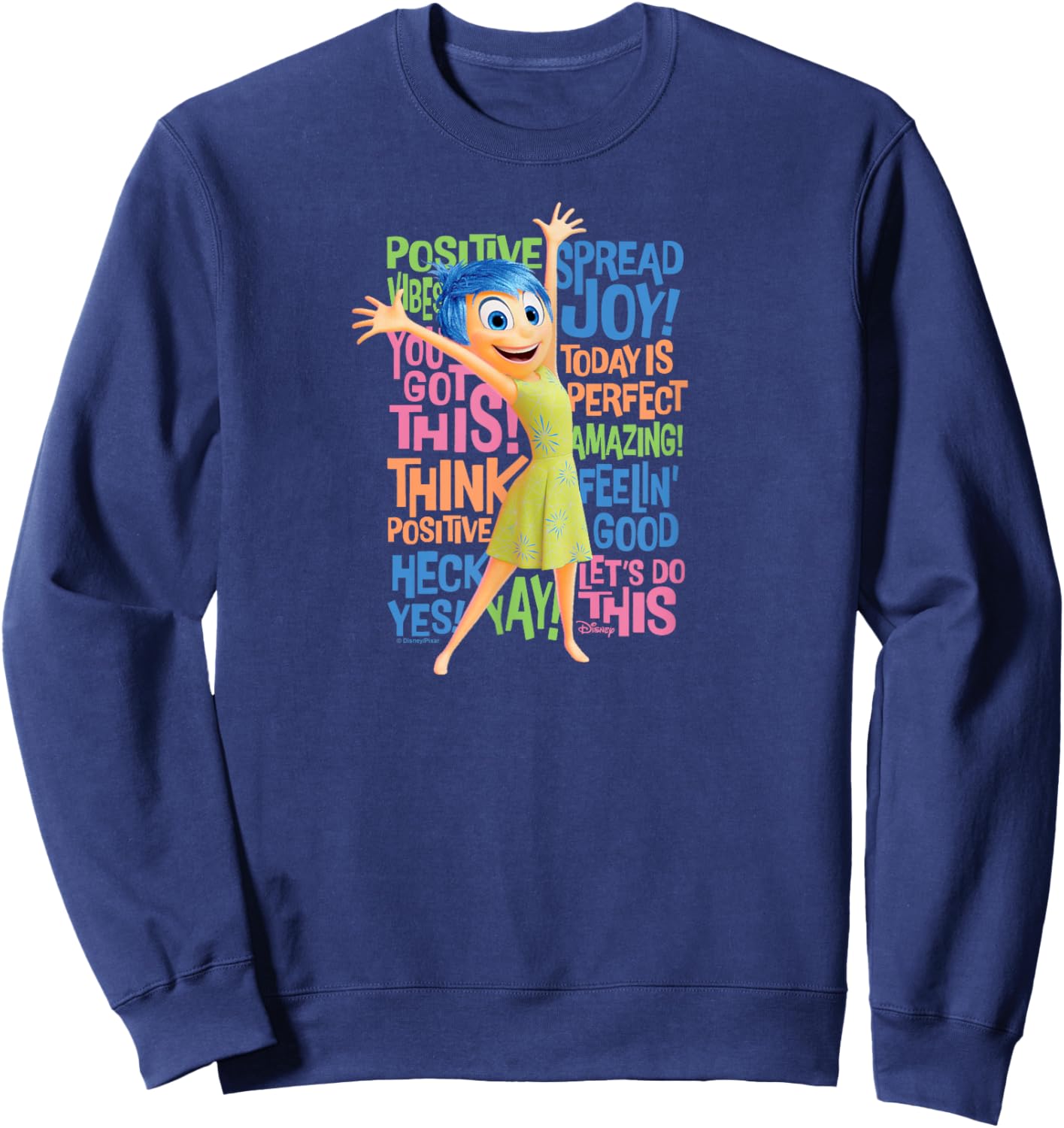 Inside Out 2 - Joy Character Positive Words Sweatshirt - Sweatshirt | Navy
