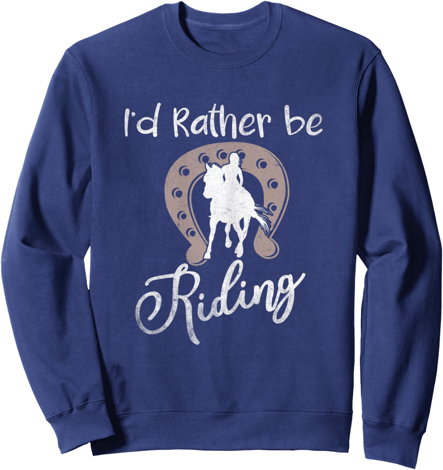 Horse Shirts Girls I'd Rather Be Riding Horseback Sweatshirt - Sweatshirt | Navy