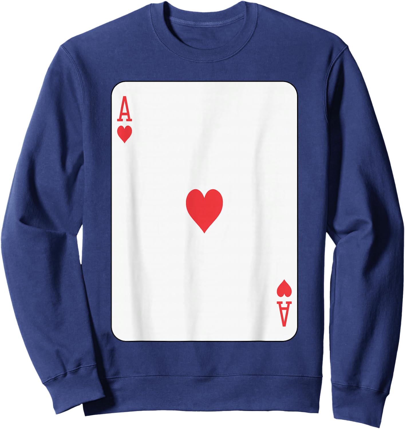 Ace of Hearts Playing Card Poker Sweatshirt - Sweatshirt | Navy