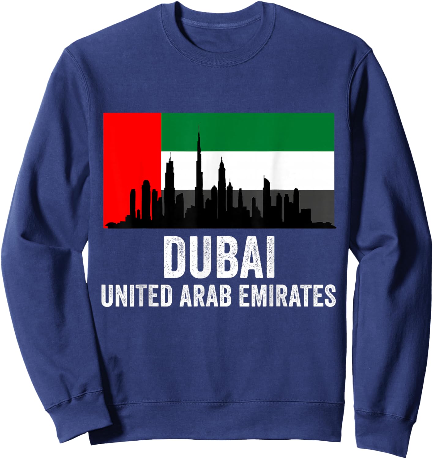 Dubai Souvenir Skyline UAE United Arab Emirate Reminder Sweatshirt - Sweatshirt | Navy
