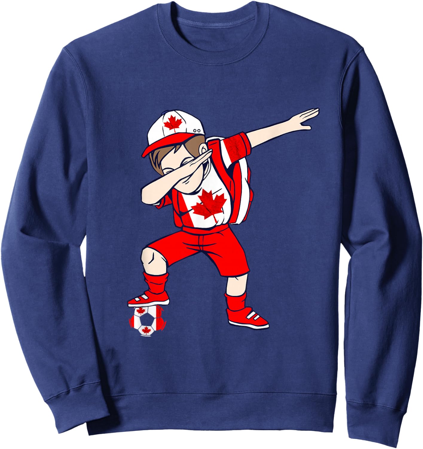Canadian Soccer Team Dabbing Boy Canadian Roots Canada Sweatshirt - Sweatshirt | Navy