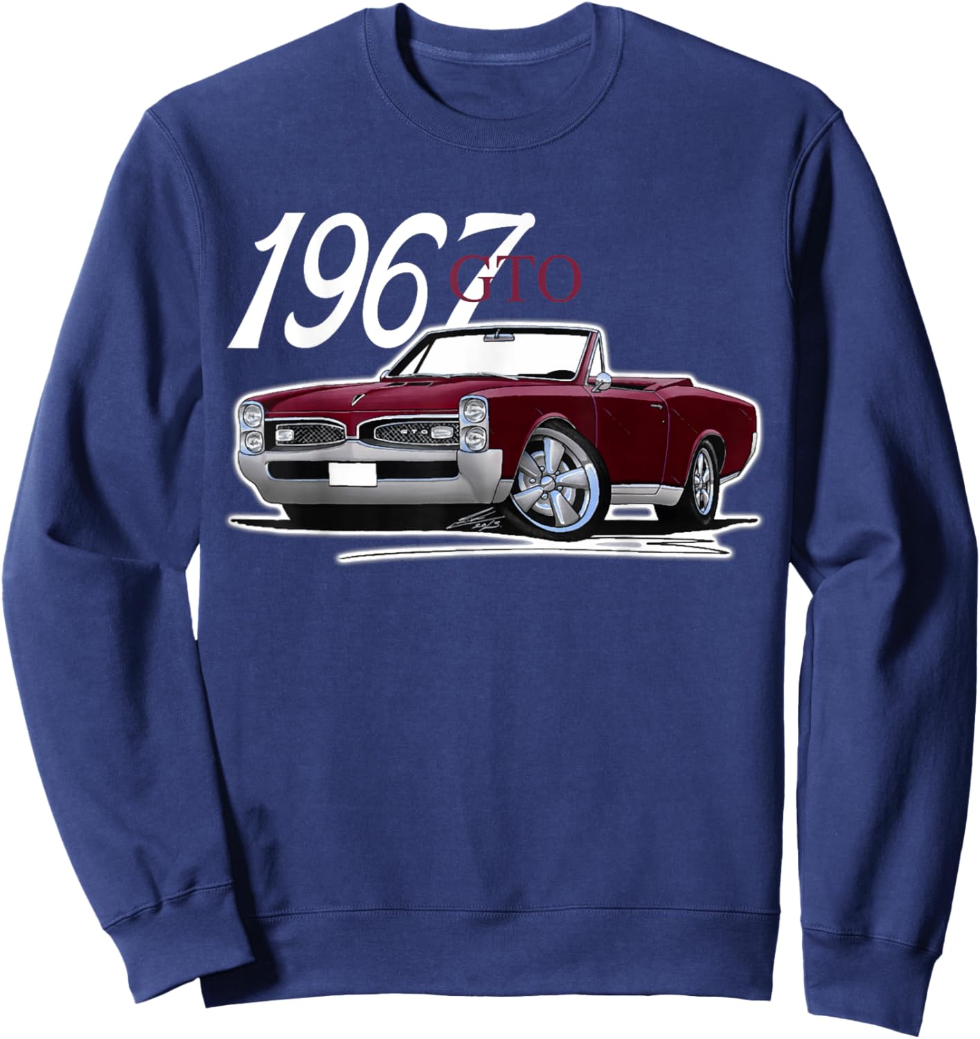1967 67 GTO Classic Car Old School Muscle Car Sweatshirt - Sweatshirt | Navy