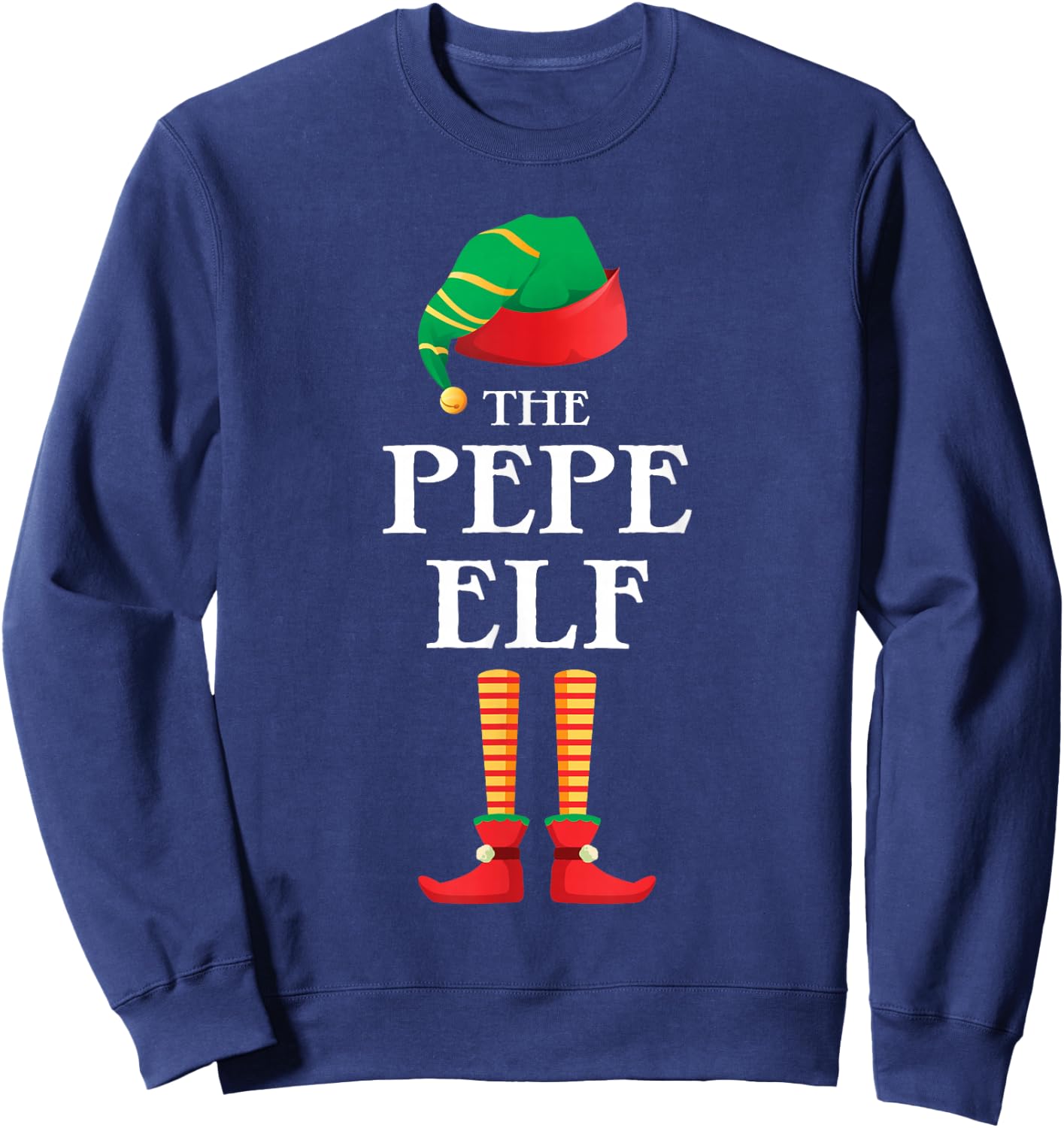 The Pepe Elf Christmas Matching Family Funny Pajama Pj Xmas Sweatshirt - Sweatshirt | Navy