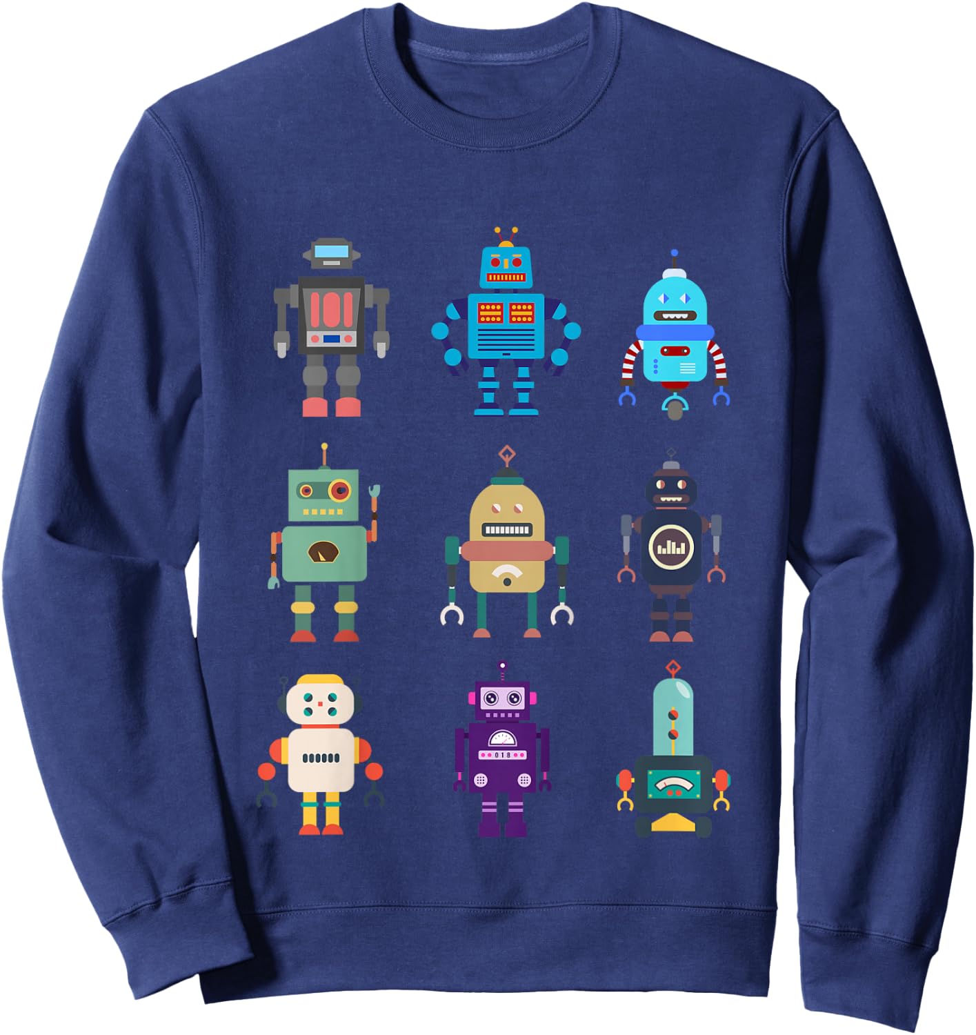 I Love Robot Gift All Ages Robotic Kids Girls Boys Robot Sweatshirt - Sweatshirt | Navy