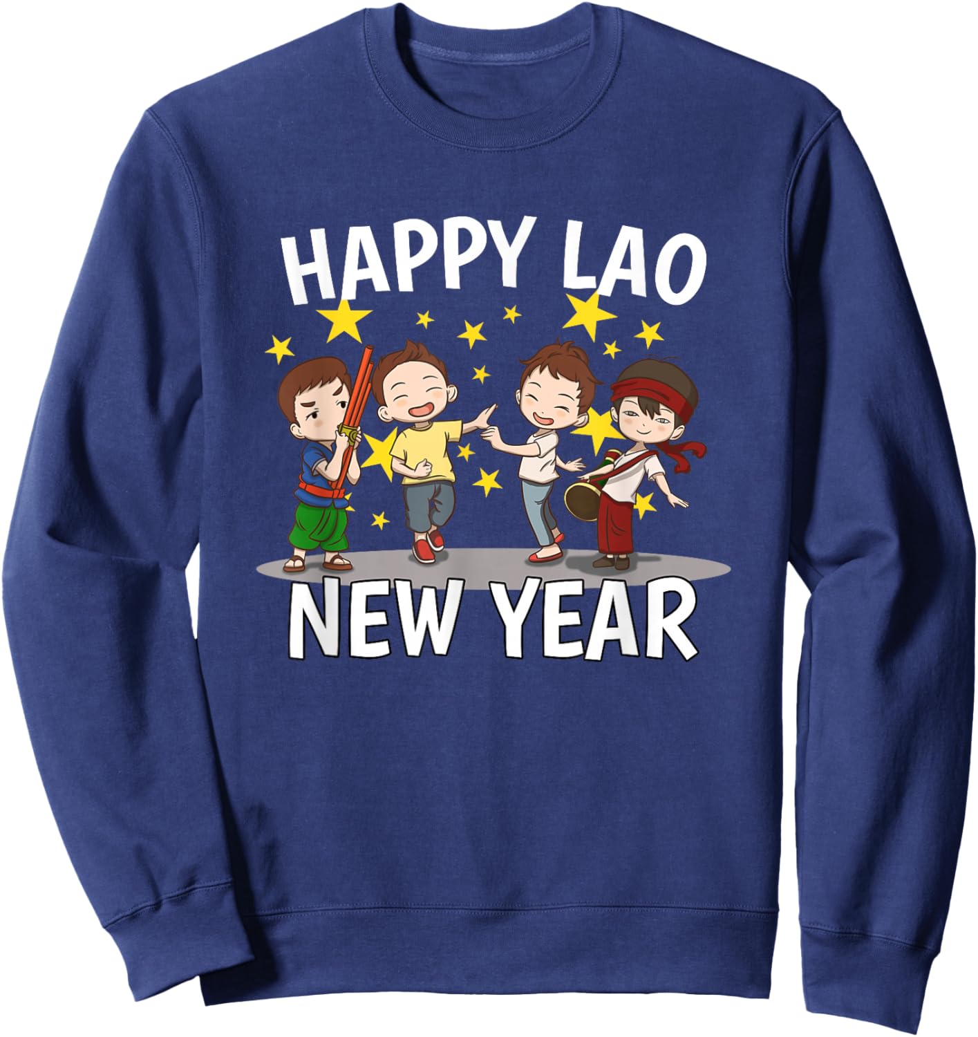 Laos Laotian Boys Happy Lao New Year Pi Mai Lao Sweatshirt - Sweatshirt | Navy