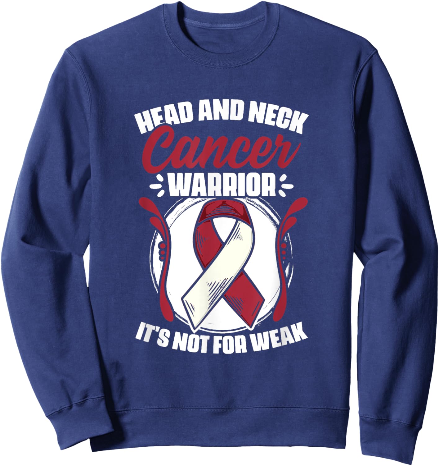 Oral Throat Cancer Awareness Head And Neck Cancer Warrior Sweatshirt - Sweatshirt | Navy