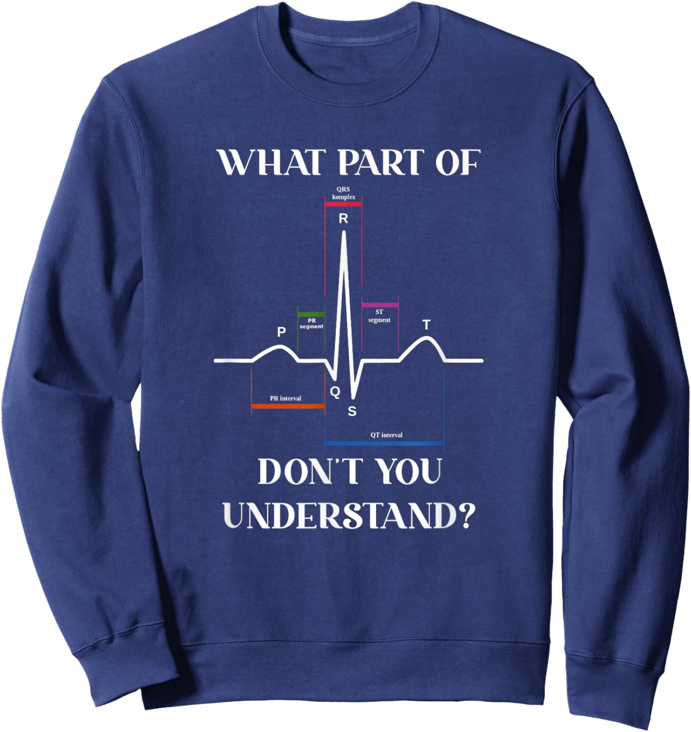 What Part Of Don't You Understand EKG Cardiac Cardiology Sweatshirt - Sweatshirt | Navy