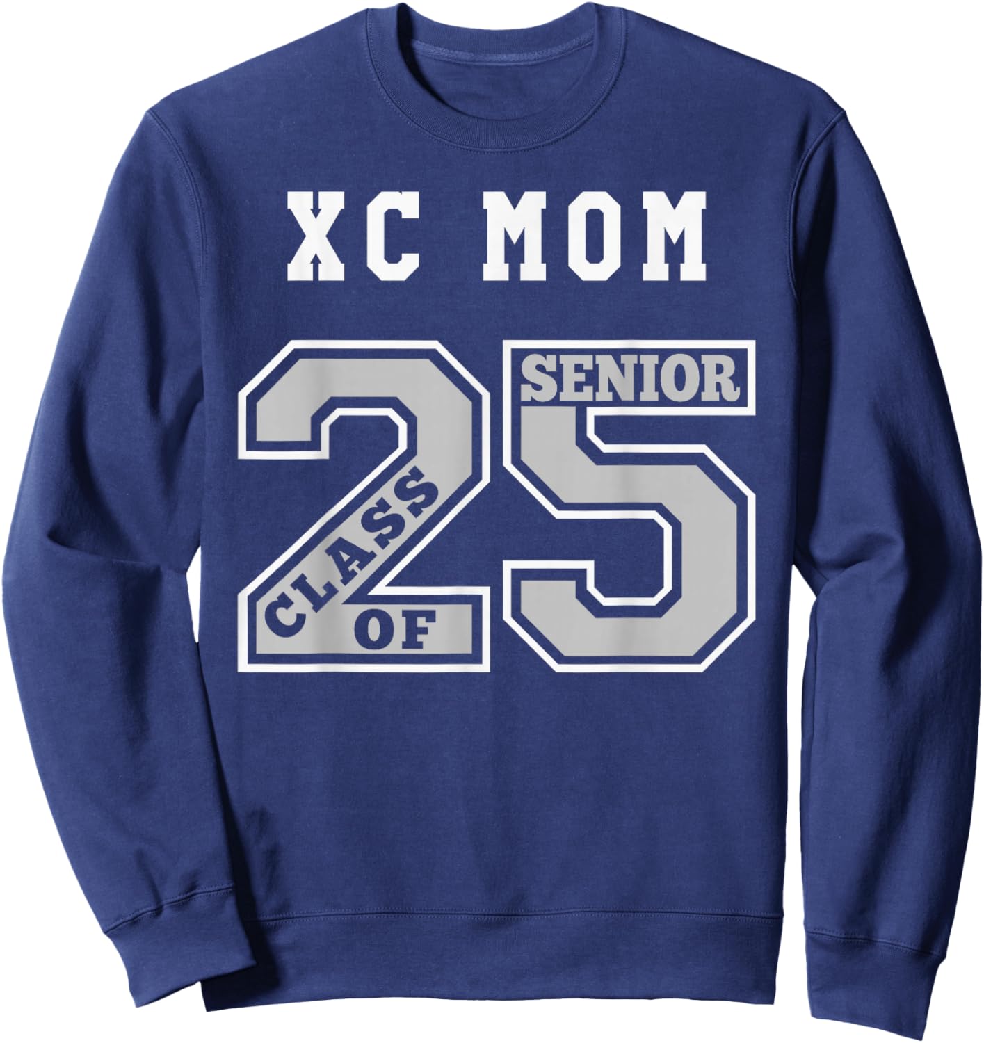Senior Cross Country Mom 2025 - Groovy Xc Mom Senior 25 2 Sweatshirt - Sweatshirt | Navy