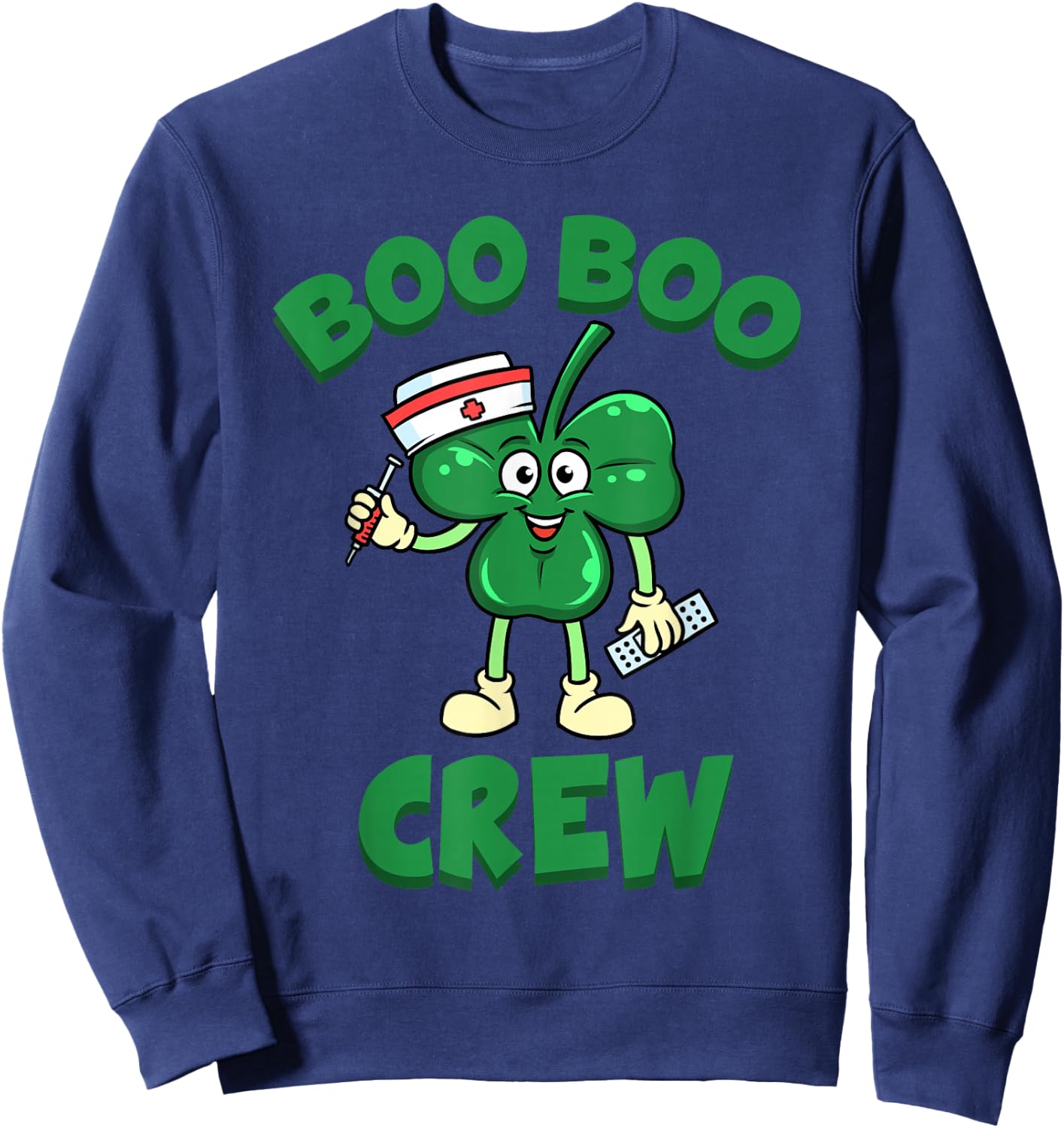 St Patrick's Day Nurse Shirt Boo Boo Crew Green Lucky Sweatshirt - Sweatshirt | Navy